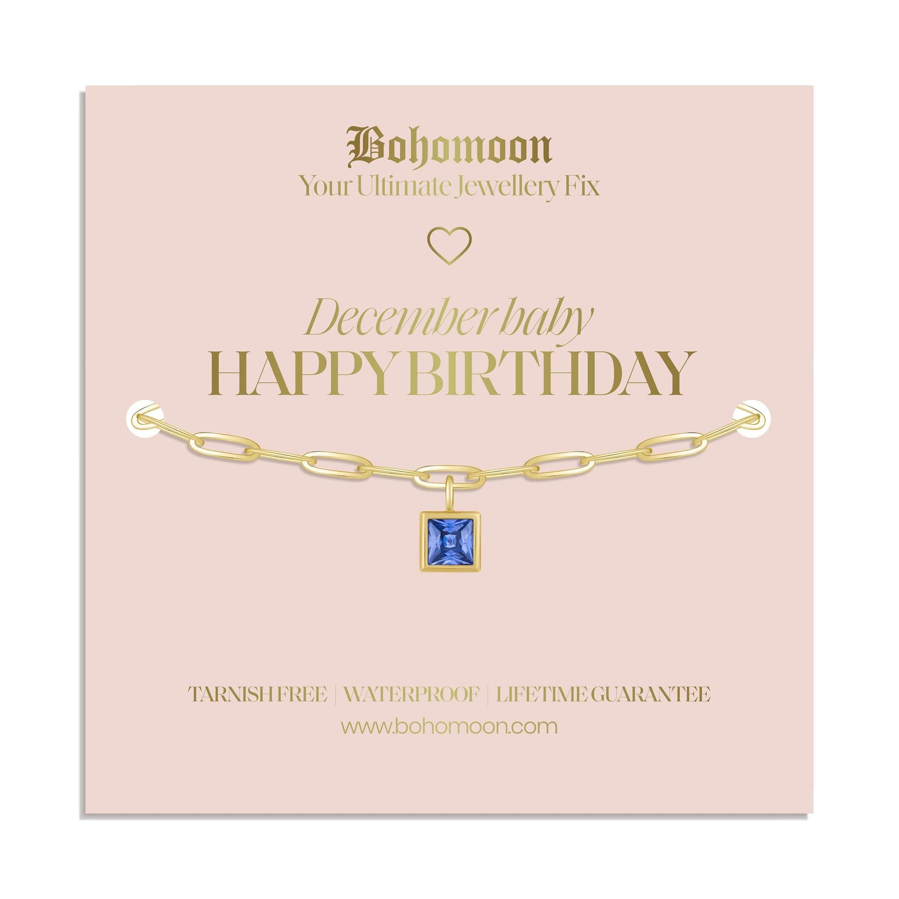 Bohomoon Stainless Steel Happy Birthday Birthstone Bracelet