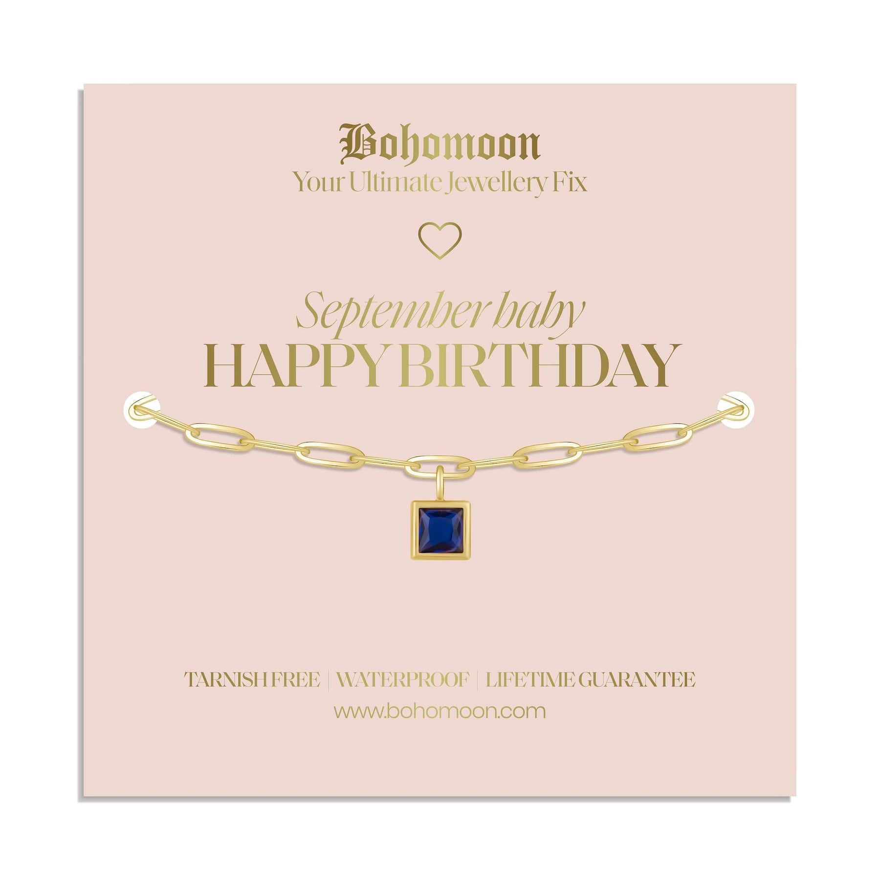 Bohomoon Stainless Steel Happy Birthday Birthstone Bracelet