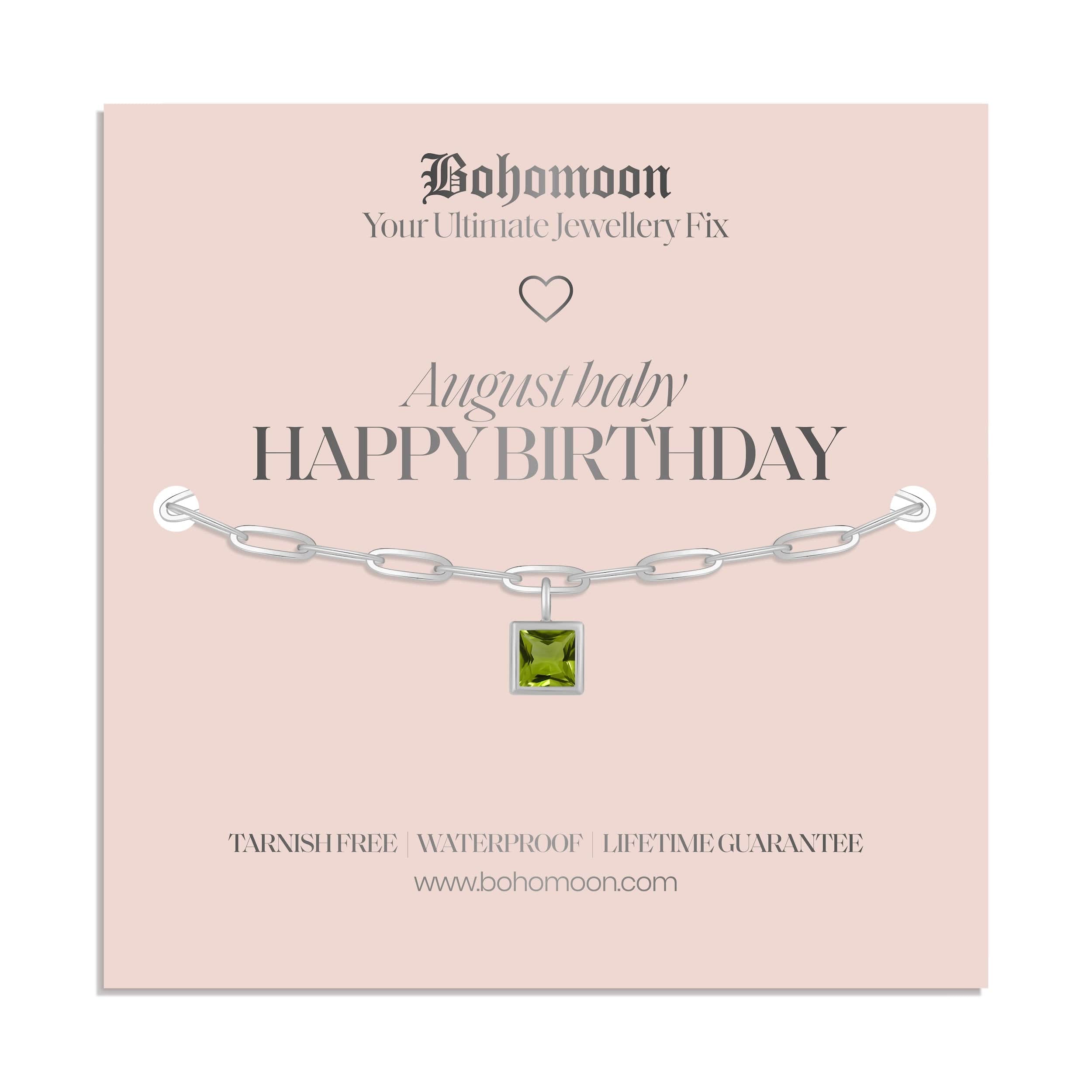 Bohomoon Stainless Steel Happy Birthday Birthstone Bracelet