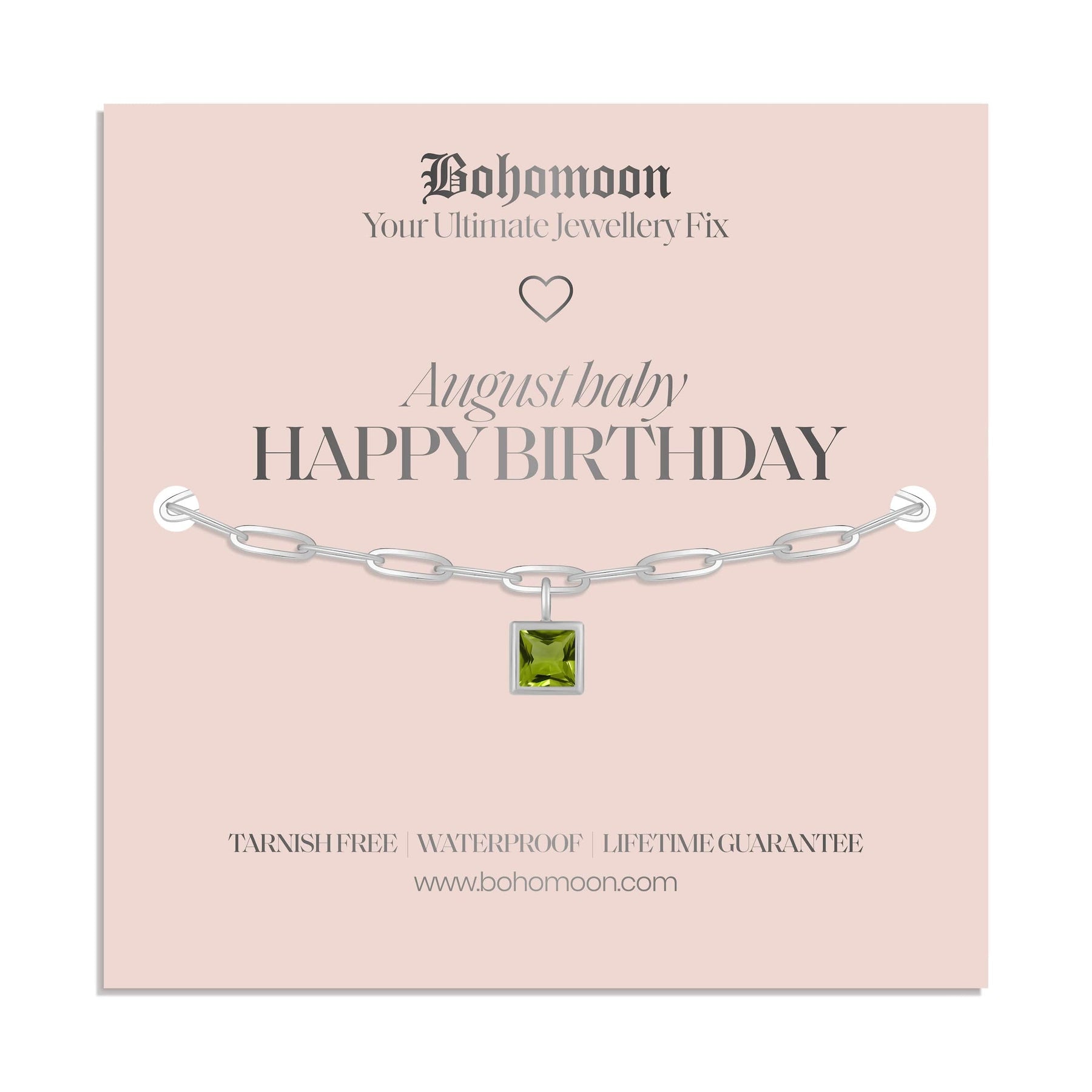 Bohomoon Stainless Steel Happy Birthday Birthstone Bracelet