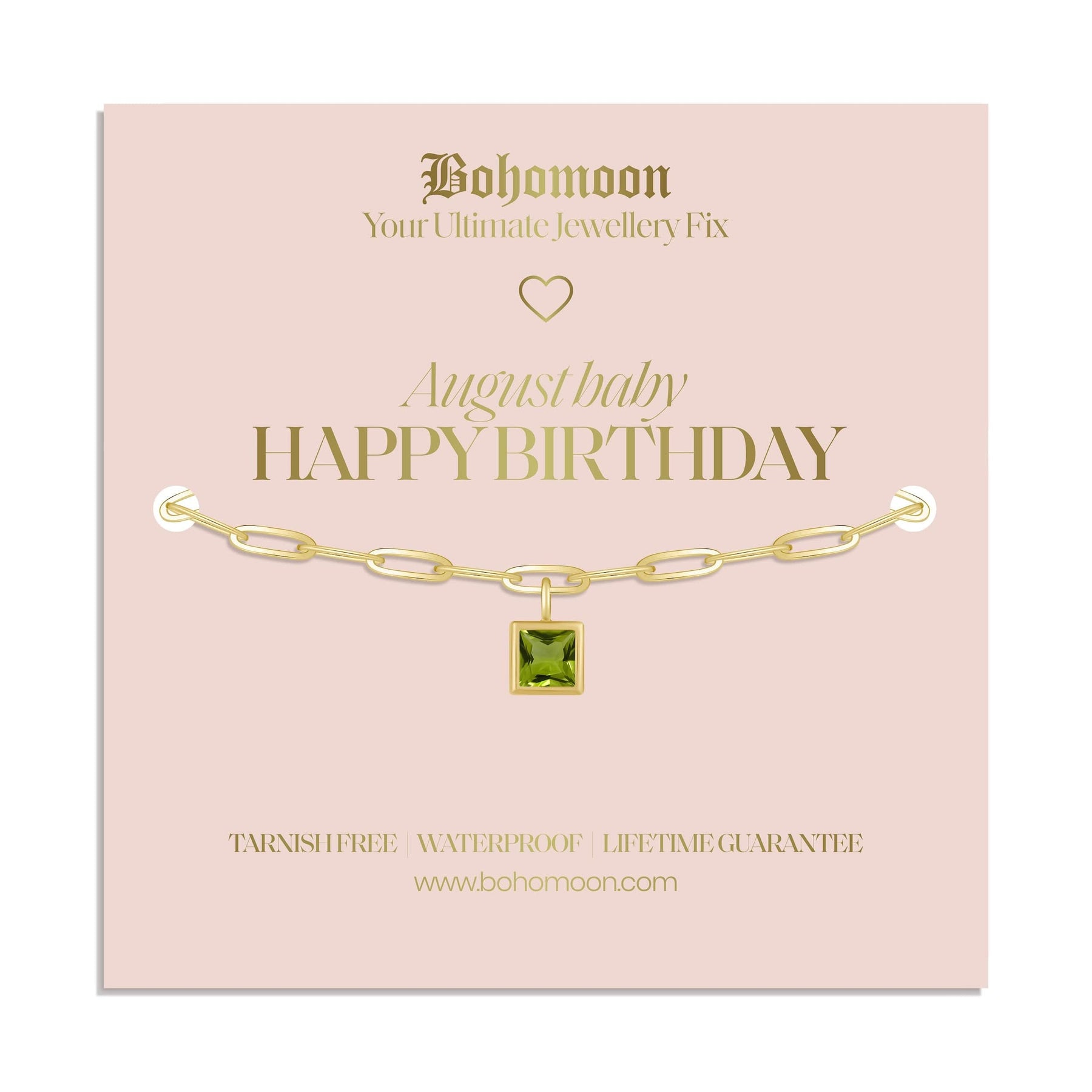 Bohomoon Stainless Steel Happy Birthday Birthstone Bracelet