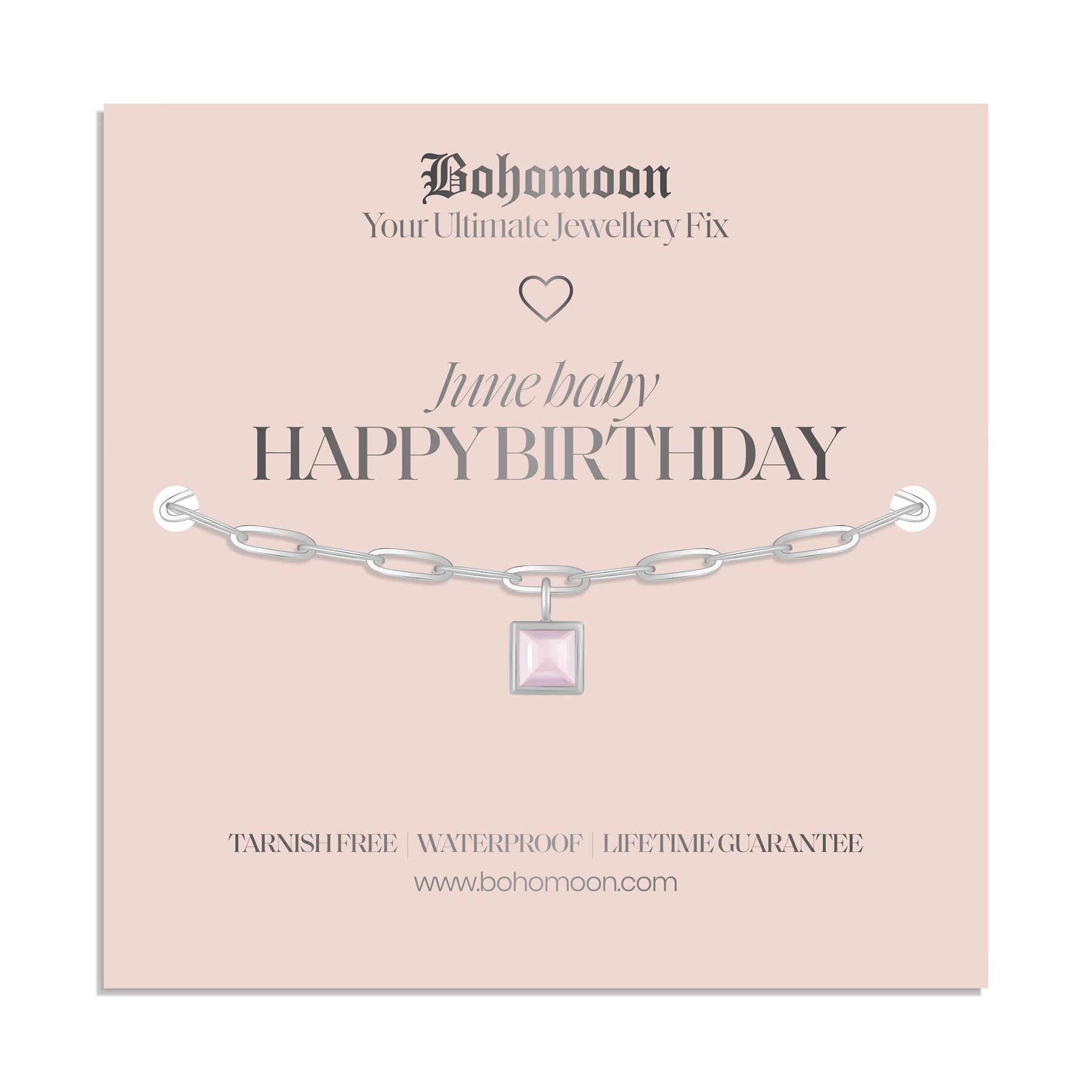 Bohomoon Stainless Steel Happy Birthday Birthstone Bracelet