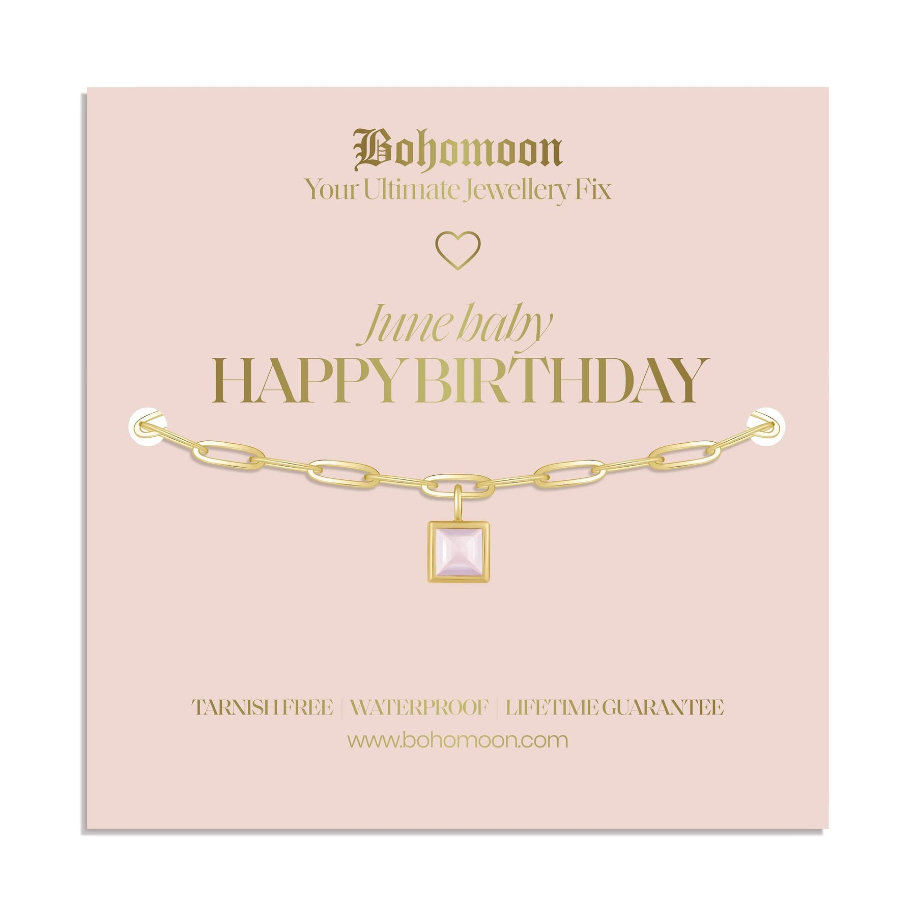 Bohomoon Stainless Steel Happy Birthday Birthstone Bracelet