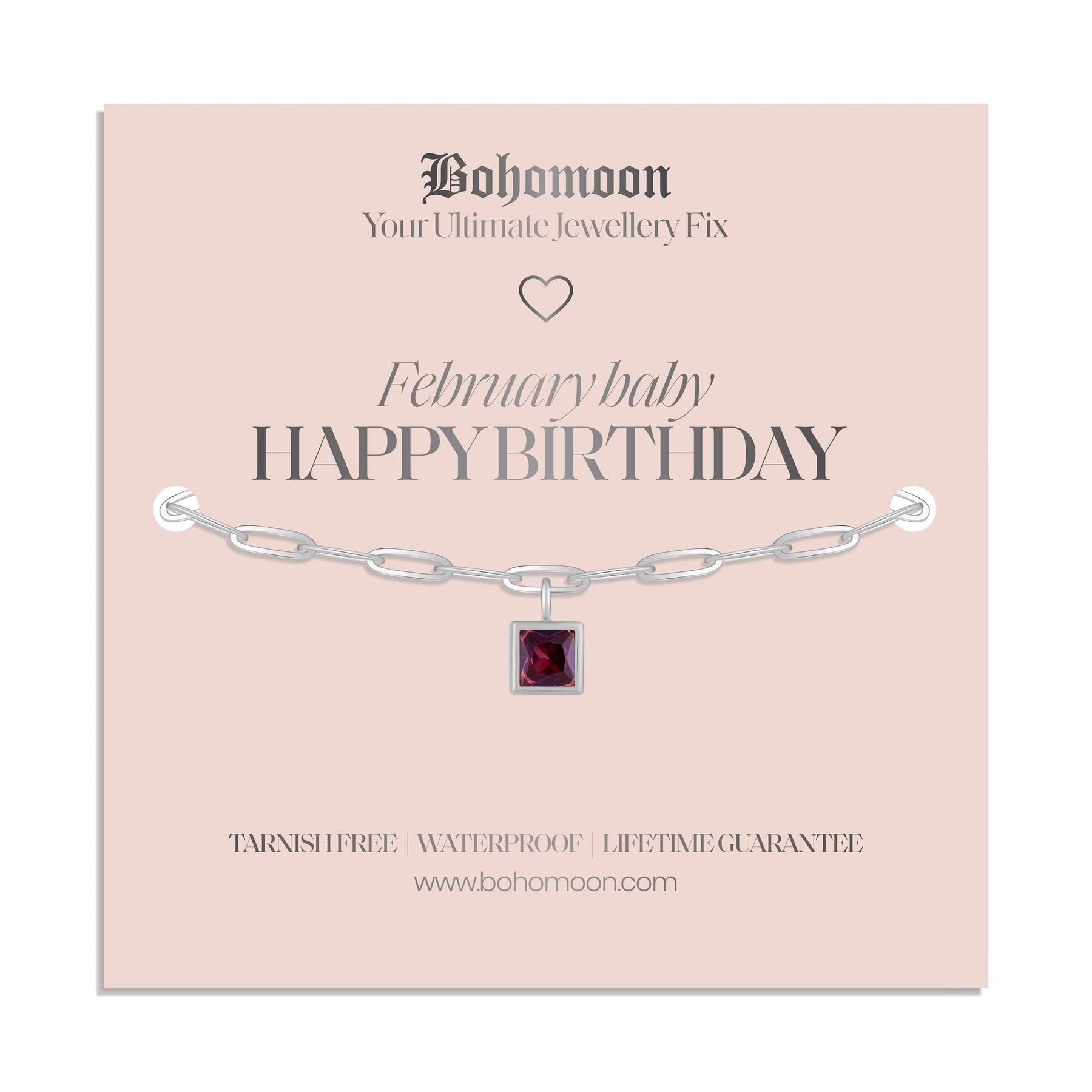 Bohomoon Stainless Steel Happy Birthday Birthstone Bracelet