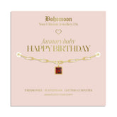 Bohomoon Stainless Steel Happy Birthday Birthstone Bracelet