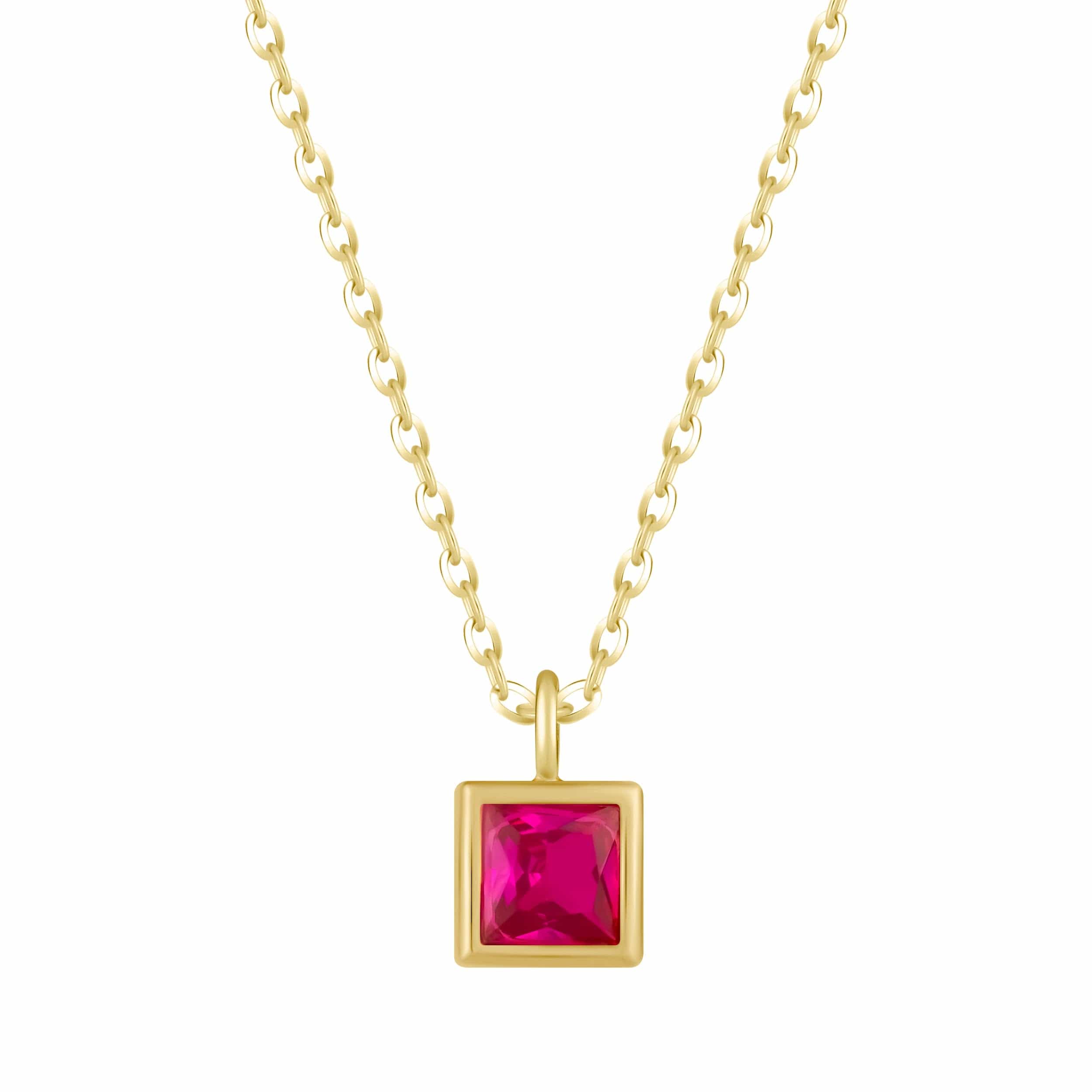 Bohomoon Stainless Steel Happy Birthday Birthstone Necklace