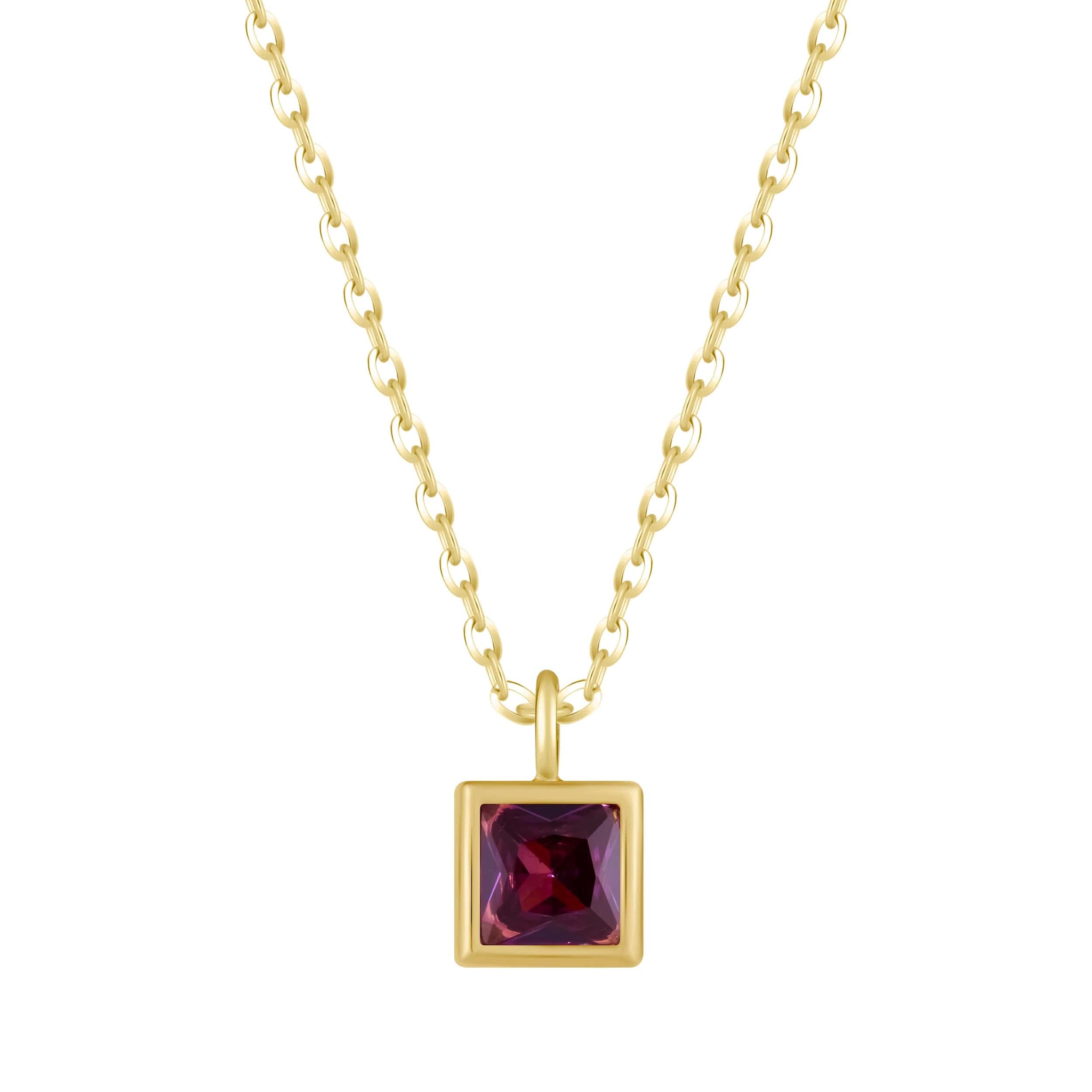 Bohomoon Stainless Steel Happy Birthday Birthstone Necklace