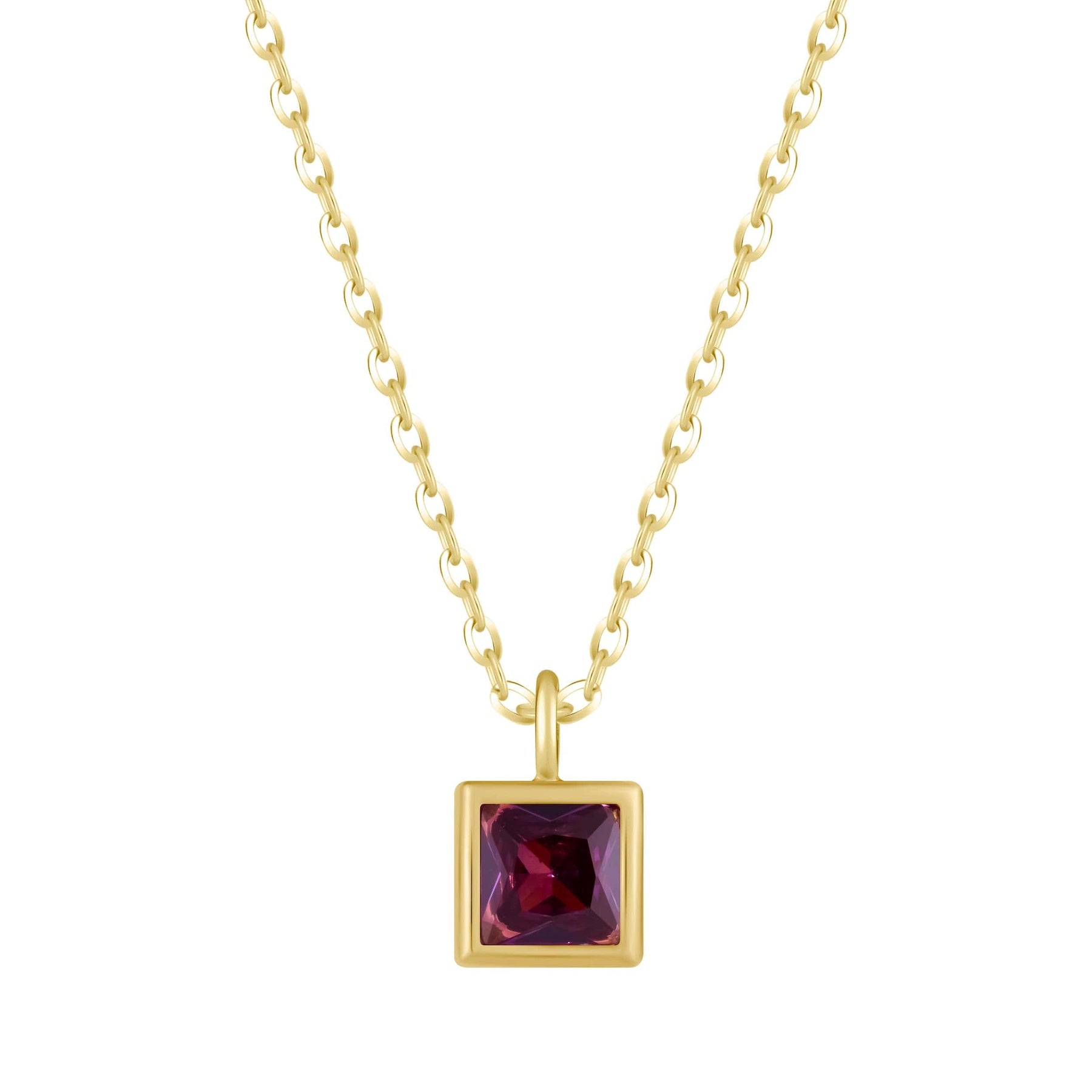 Bohomoon Stainless Steel Happy Birthday Birthstone Necklace
