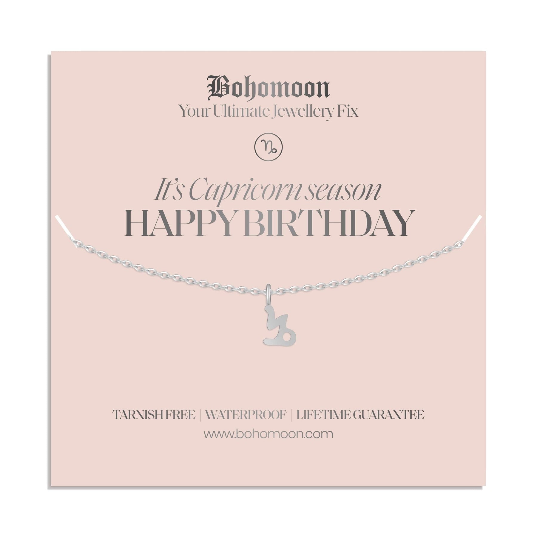 Bohomoon Stainless Steel Happy Birthday Zodiac Necklace