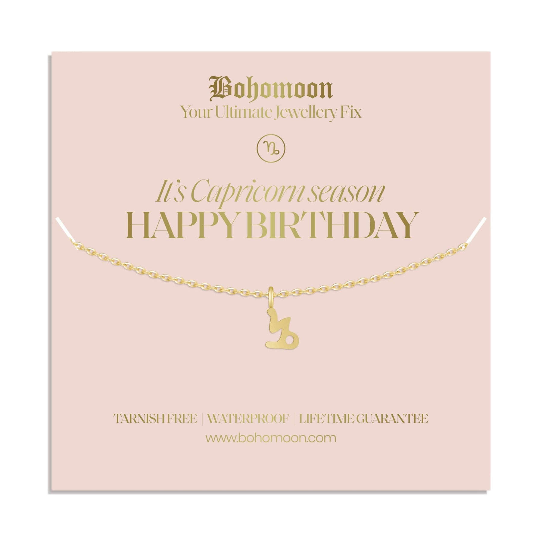Bohomoon Stainless Steel Happy Birthday Zodiac Necklace