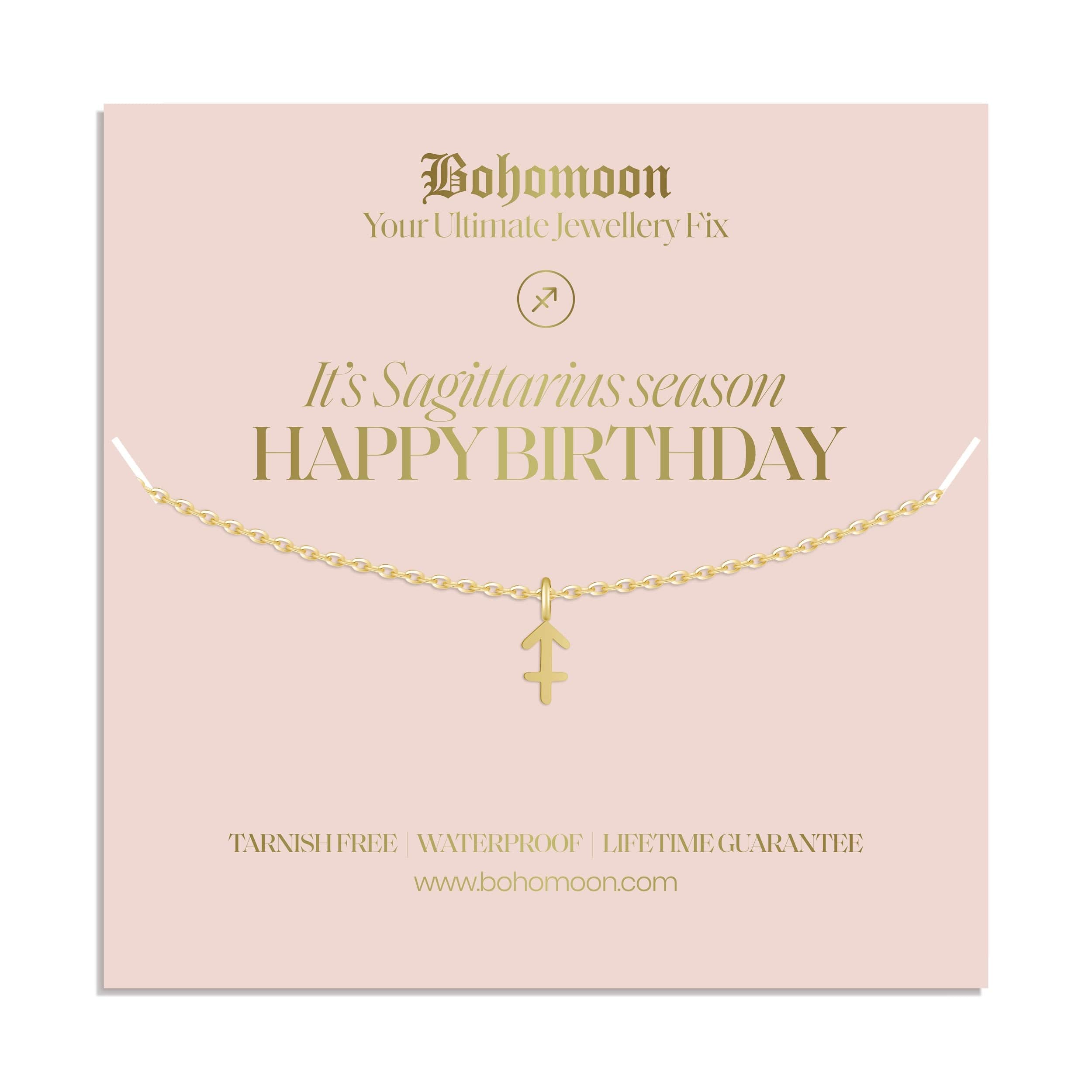Bohomoon Stainless Steel Happy Birthday Zodiac Necklace