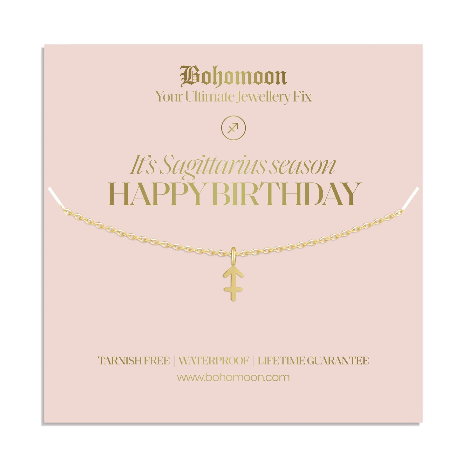 Bohomoon Stainless Steel Happy Birthday Zodiac Necklace