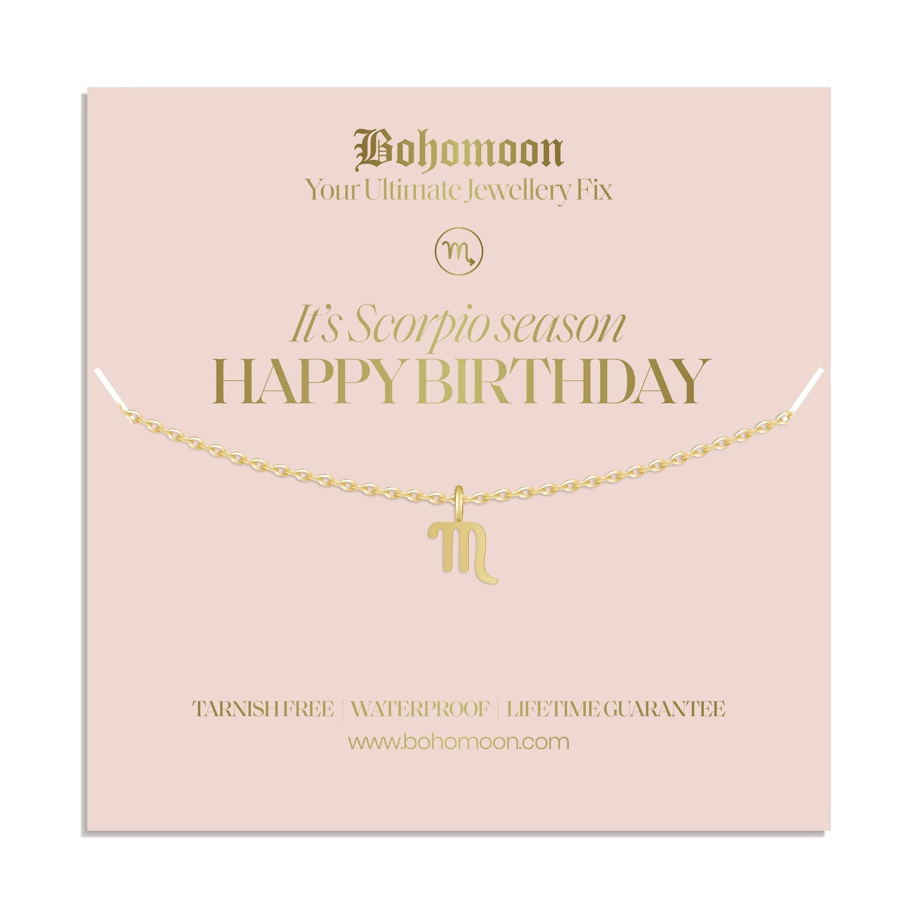 Bohomoon Stainless Steel Happy Birthday Zodiac Necklace