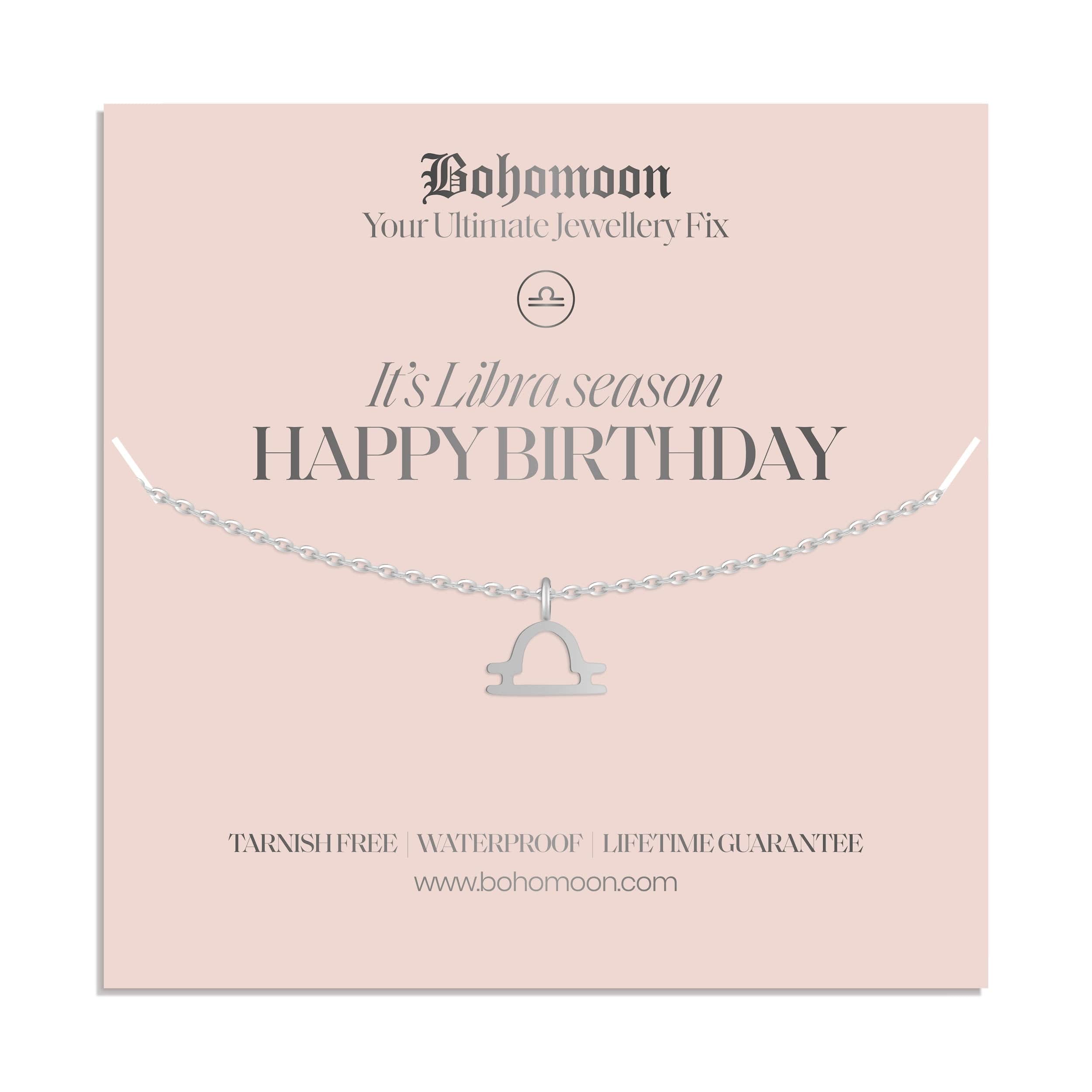 Bohomoon Stainless Steel Happy Birthday Zodiac Necklace