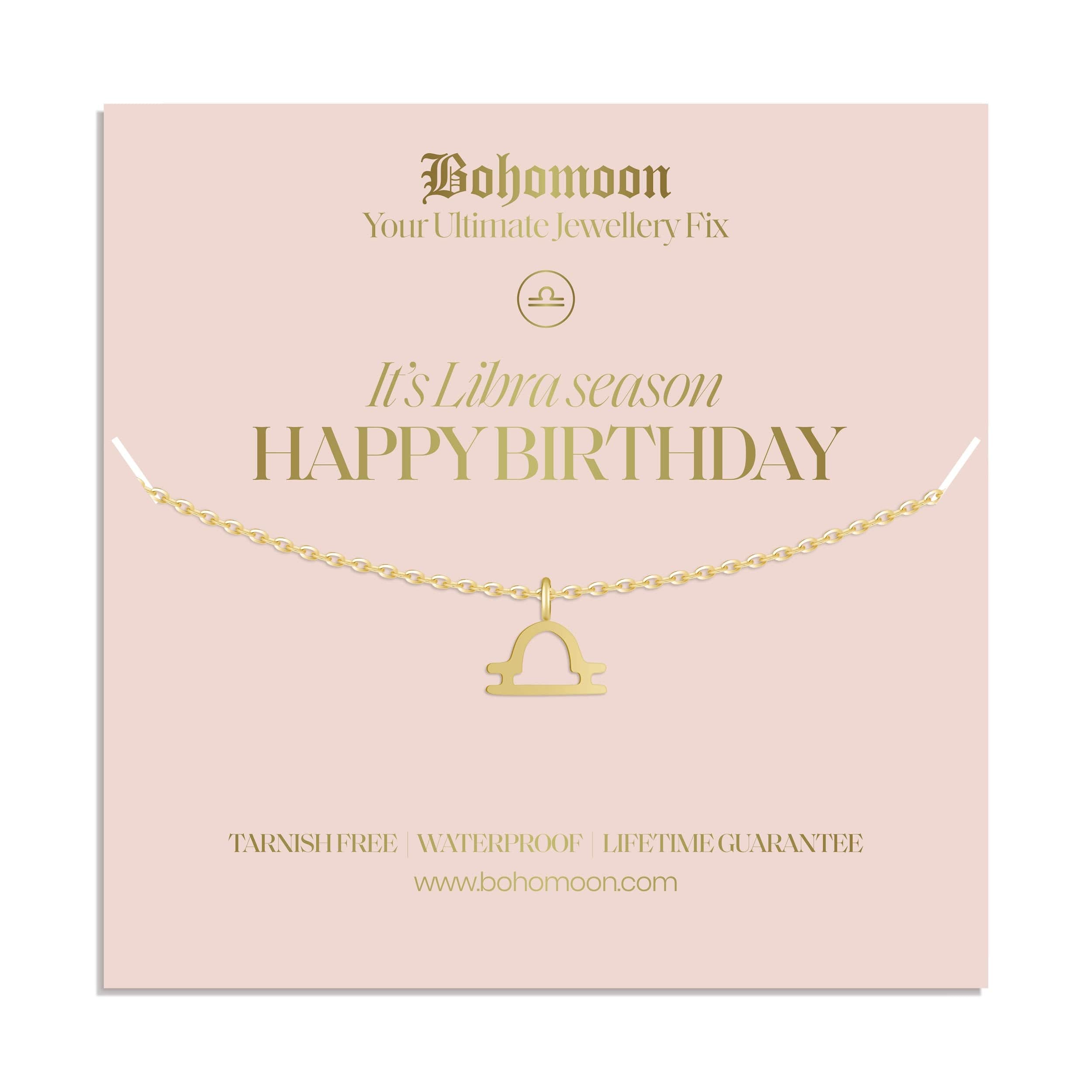 Bohomoon Stainless Steel Happy Birthday Zodiac Necklace