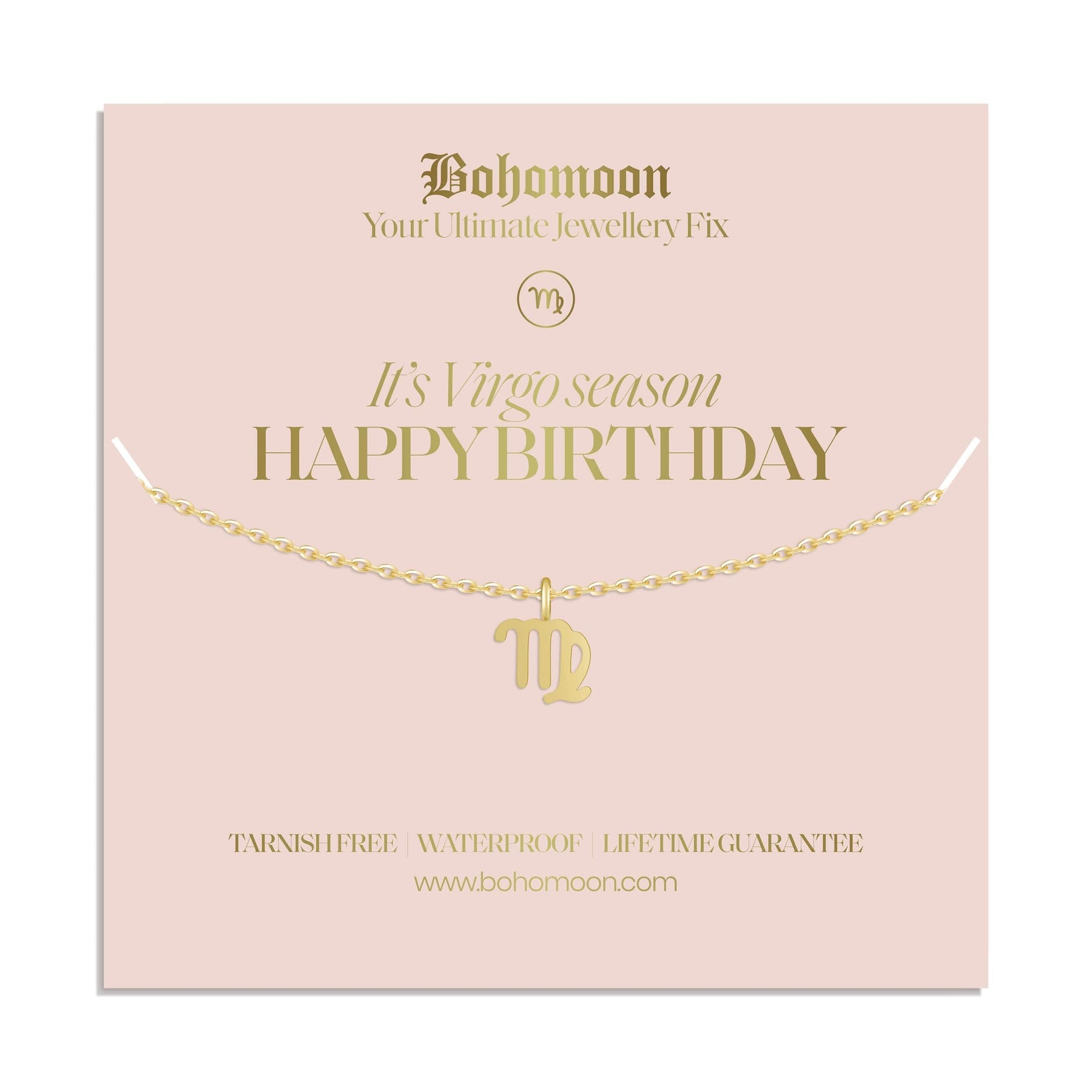 Bohomoon Stainless Steel Happy Birthday Zodiac Necklace