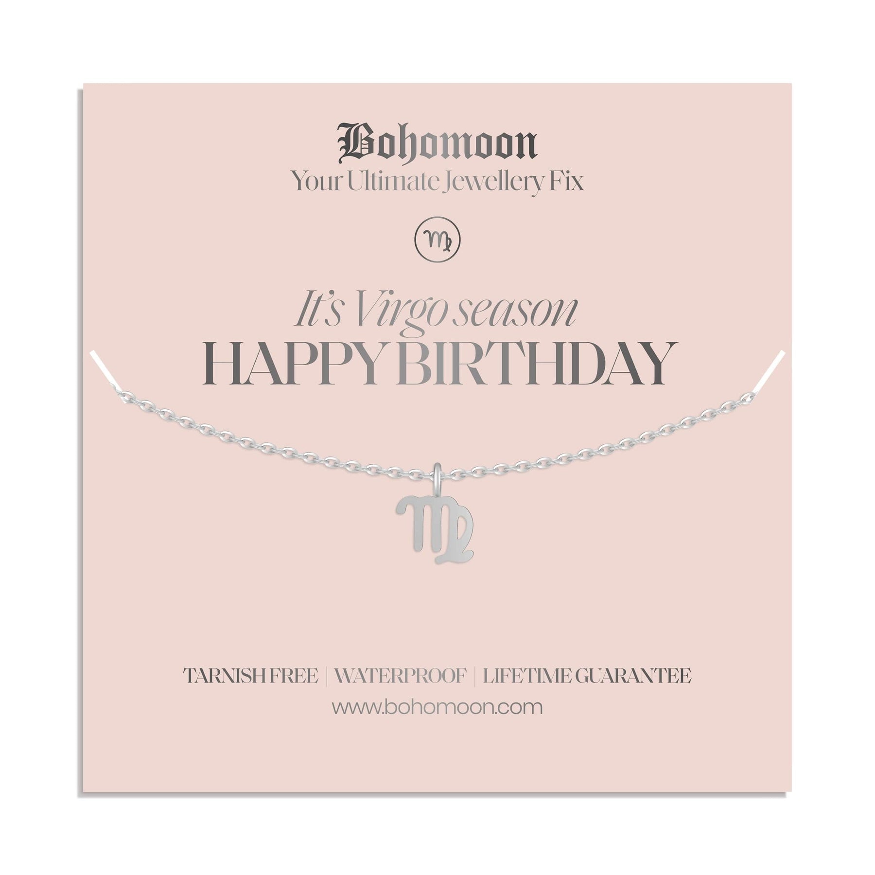 Bohomoon Stainless Steel Happy Birthday Zodiac Necklace