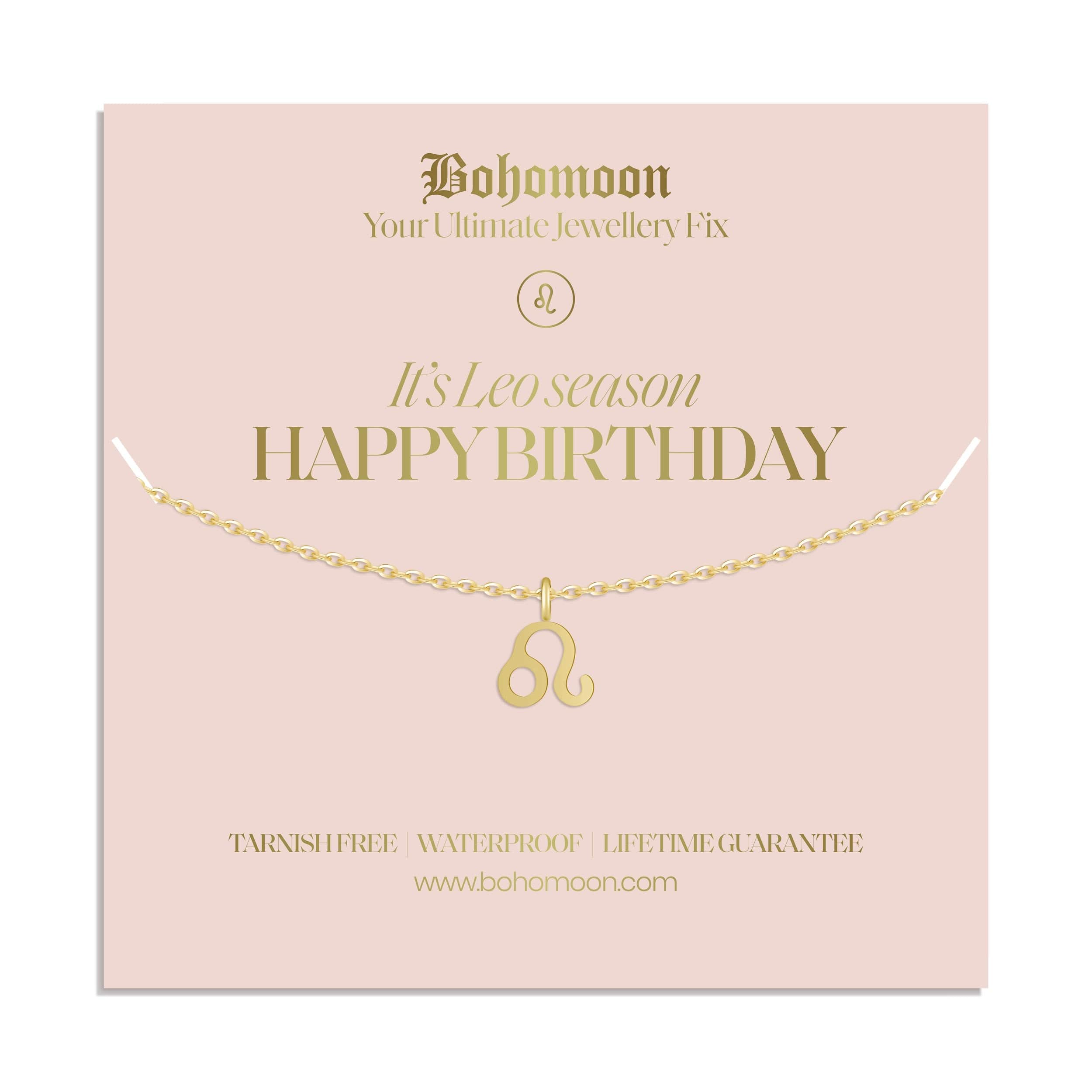 Bohomoon Stainless Steel Happy Birthday Zodiac Necklace