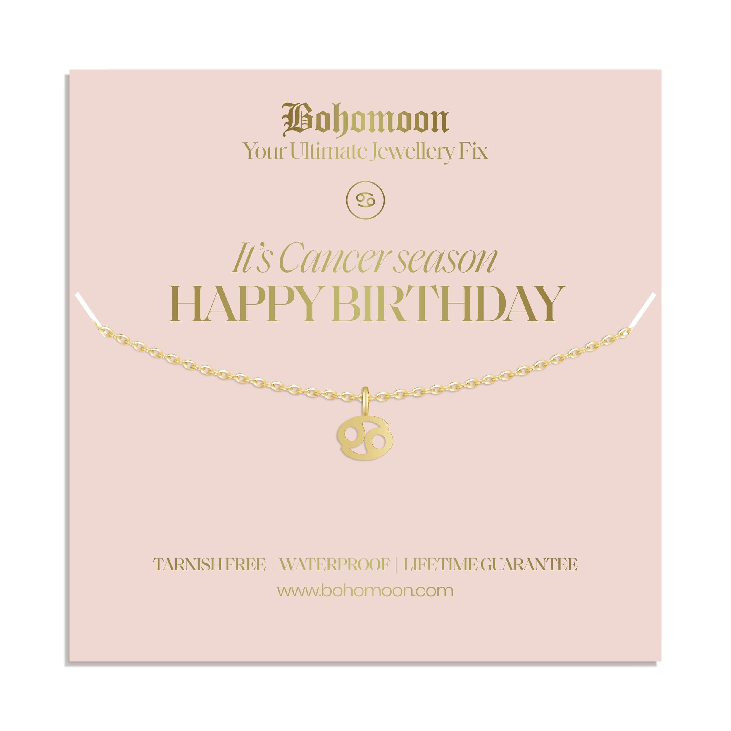 Bohomoon Stainless Steel Happy Birthday Zodiac Necklace