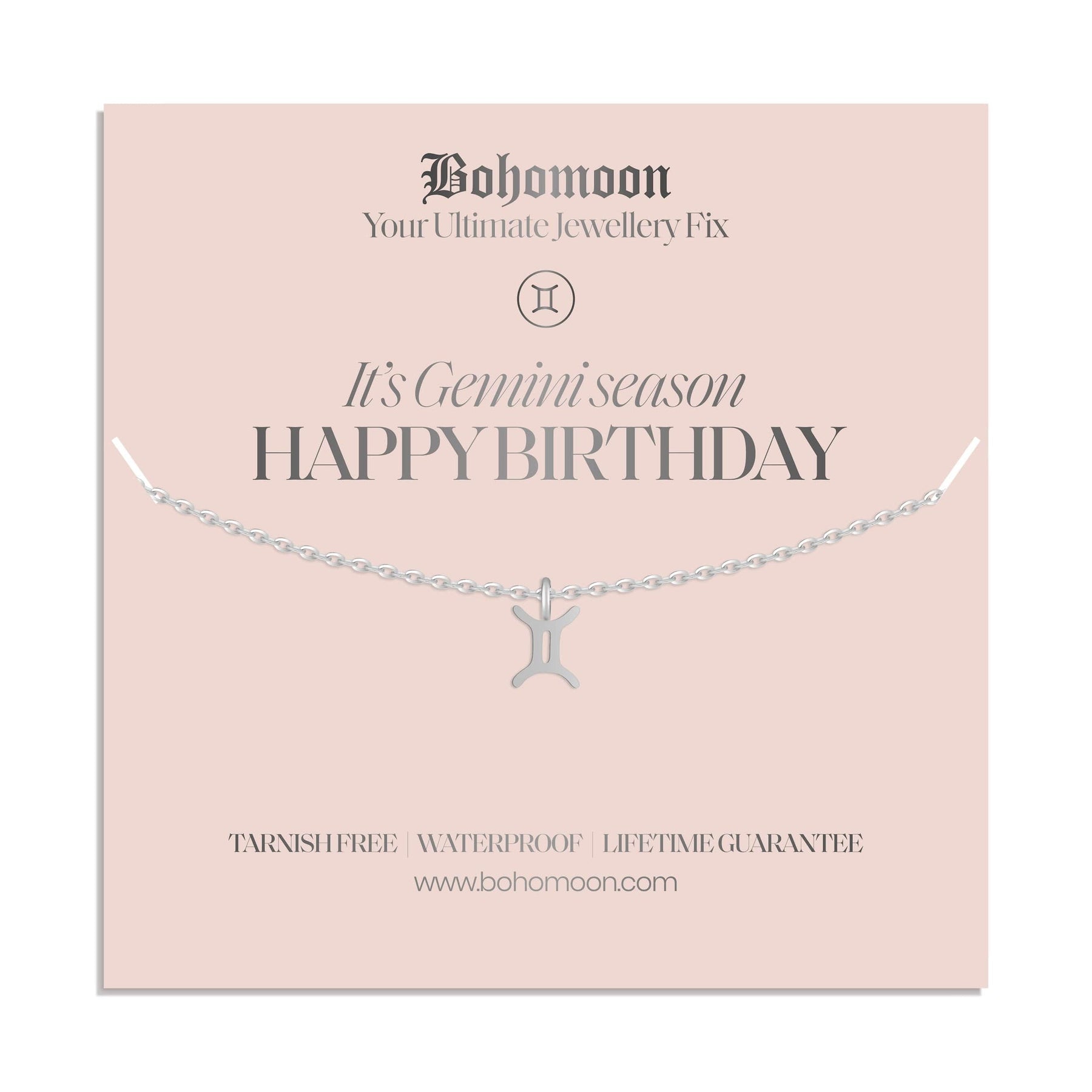 Bohomoon Stainless Steel Happy Birthday Zodiac Necklace