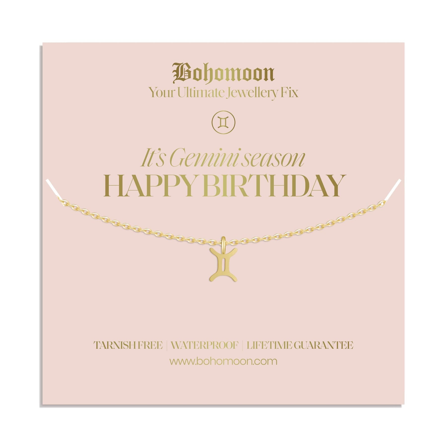 Bohomoon Stainless Steel Happy Birthday Zodiac Necklace