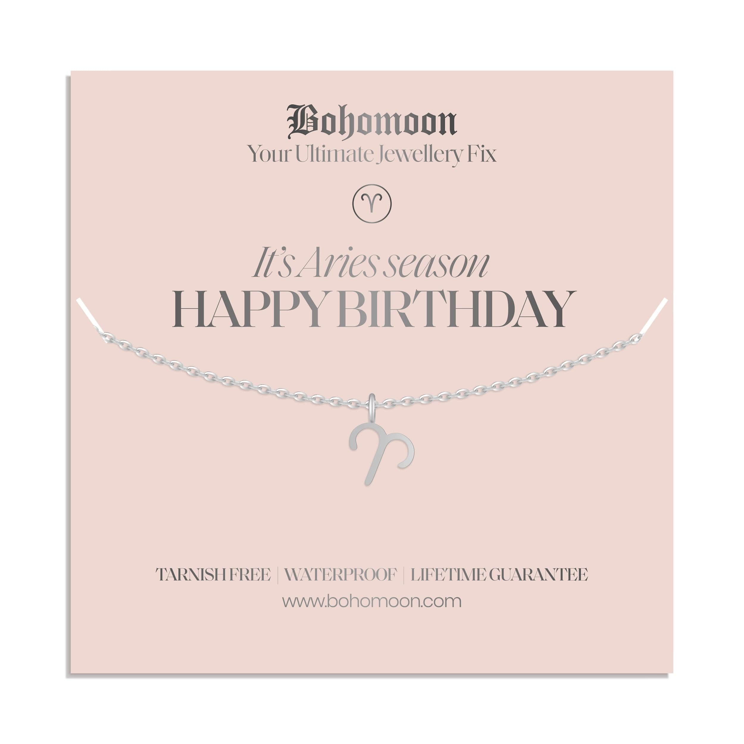 Bohomoon Stainless Steel Happy Birthday Zodiac Necklace