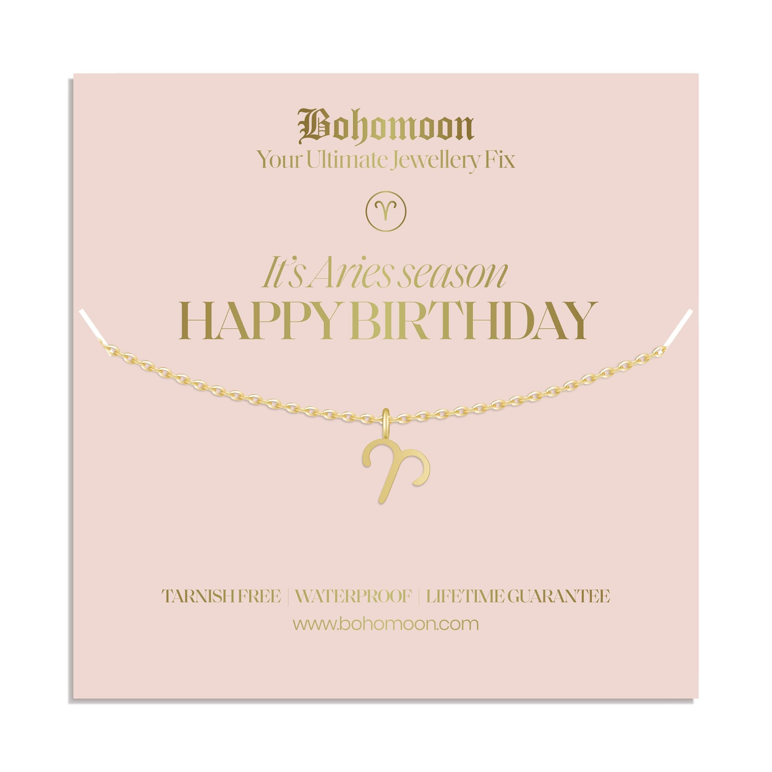 Bohomoon Stainless Steel Happy Birthday Zodiac Necklace