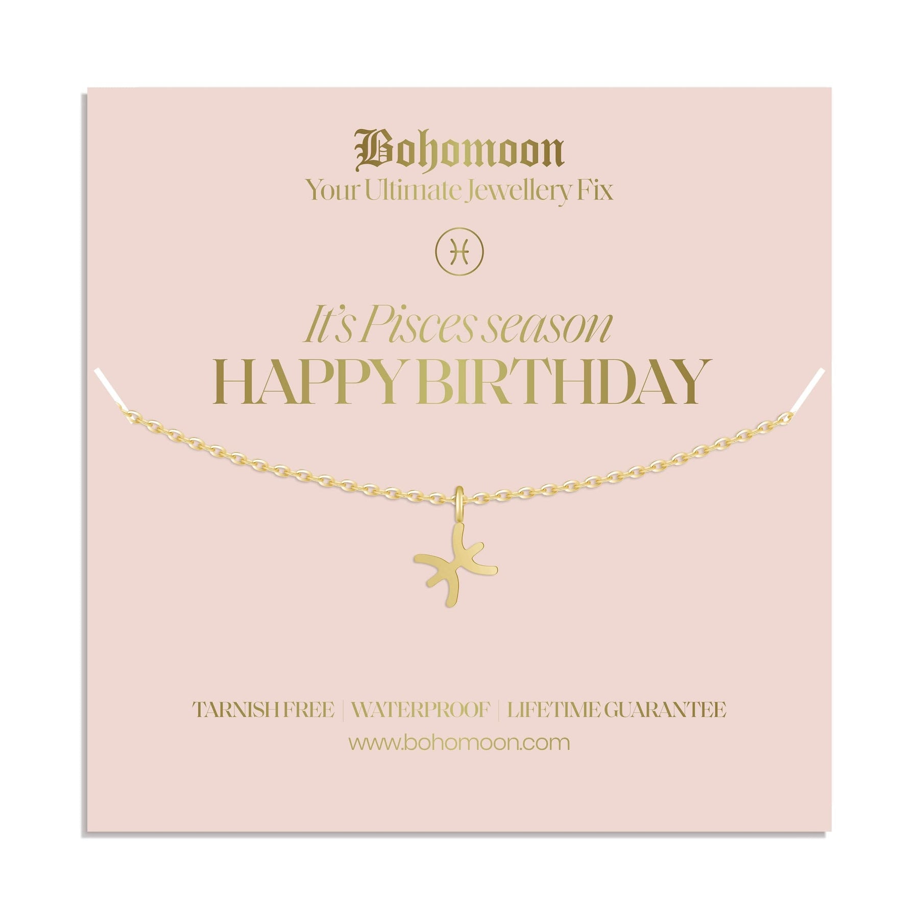 Bohomoon Stainless Steel Happy Birthday Zodiac Necklace