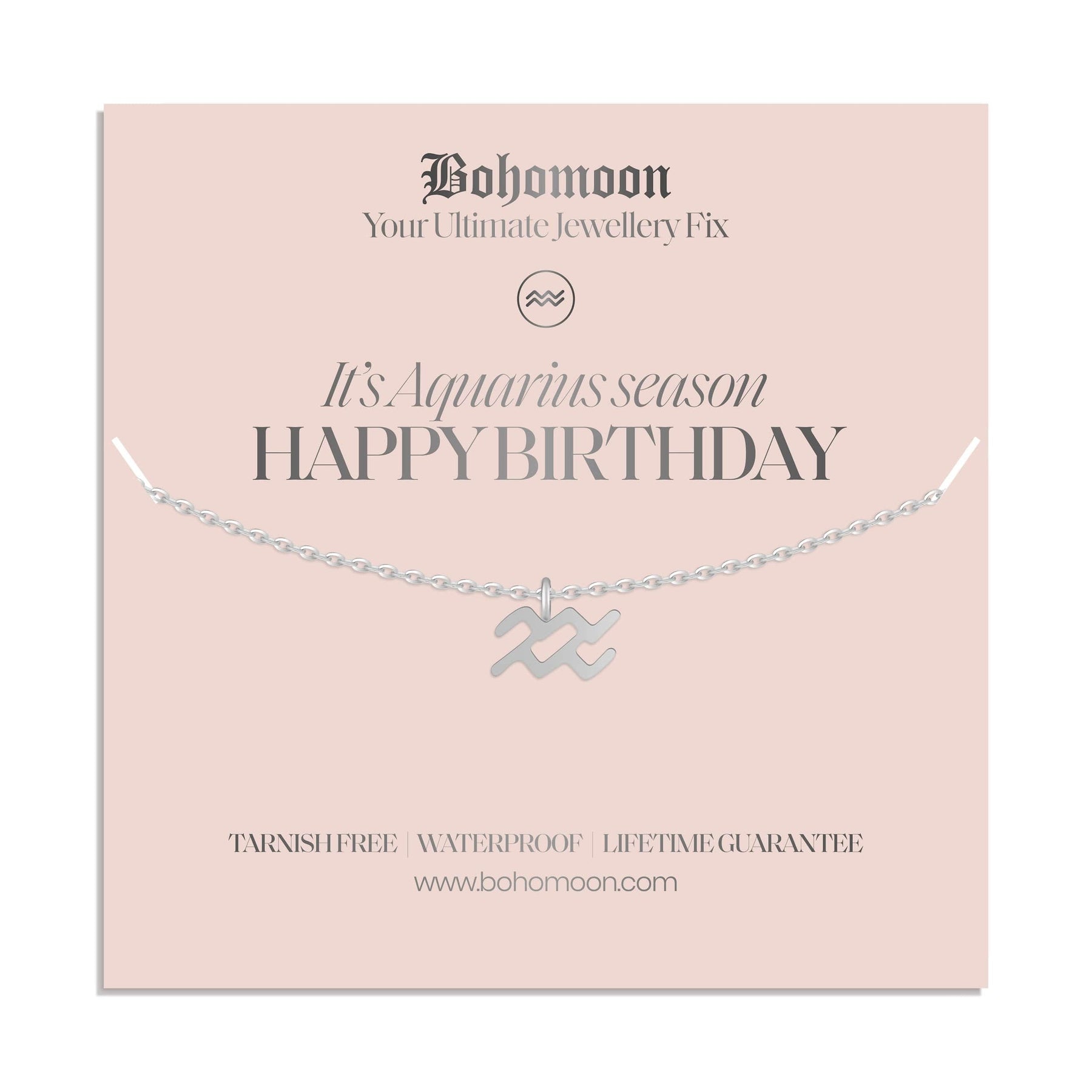 Bohomoon Stainless Steel Happy Birthday Zodiac Necklace