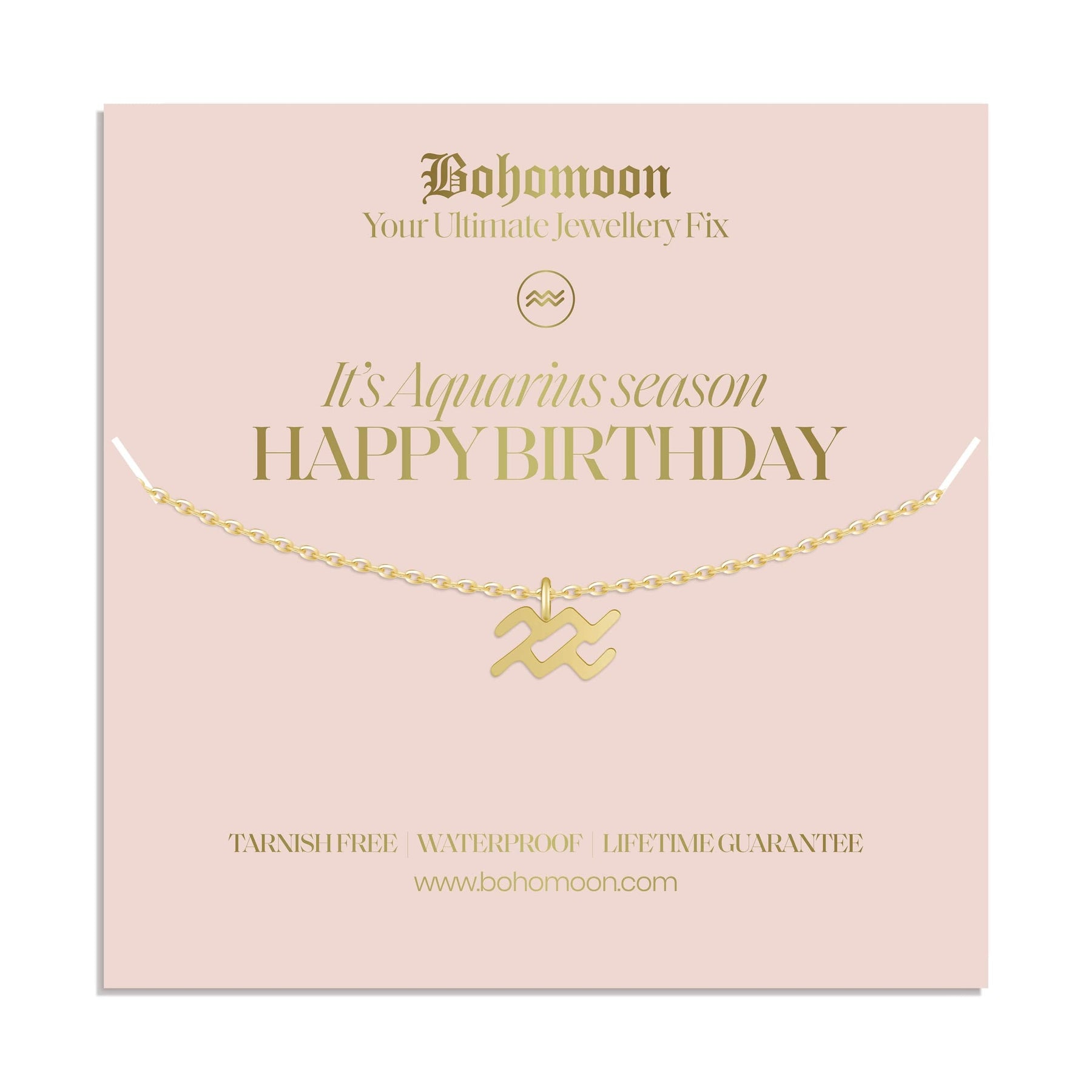 Bohomoon Stainless Steel Happy Birthday Zodiac Necklace