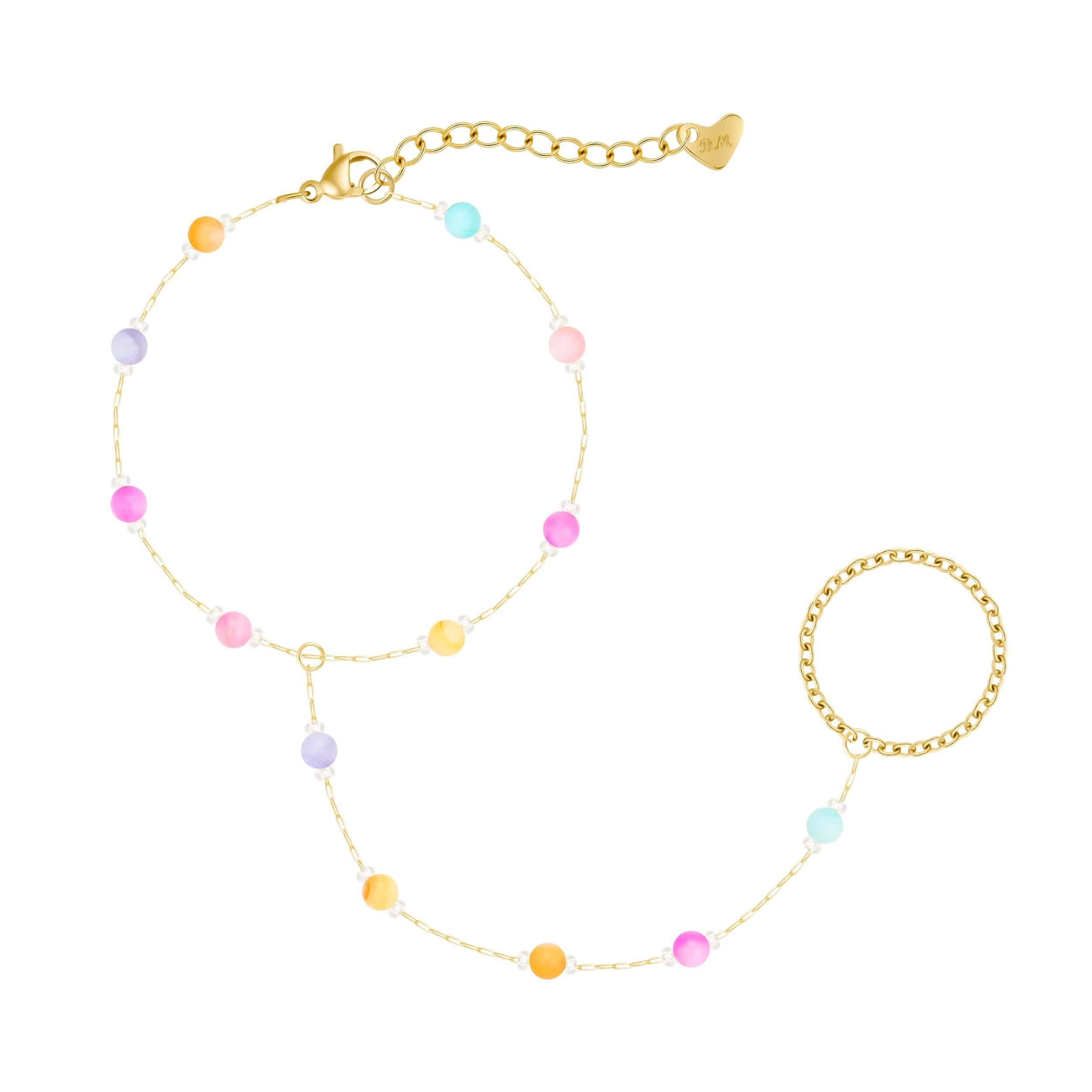 Bohomoon Stainless Steel Horizon Hand Chain Bracelet