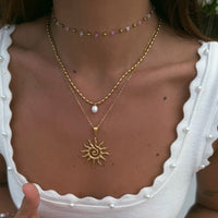 Bohomoon Stainless Steel Ibiza Sun Necklace