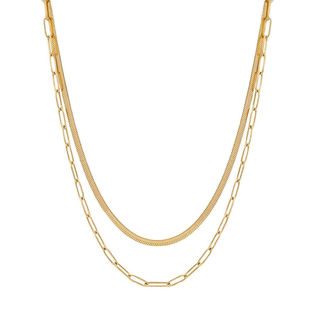 BohoMoon Stainless Steel Icon Layered Necklace Gold