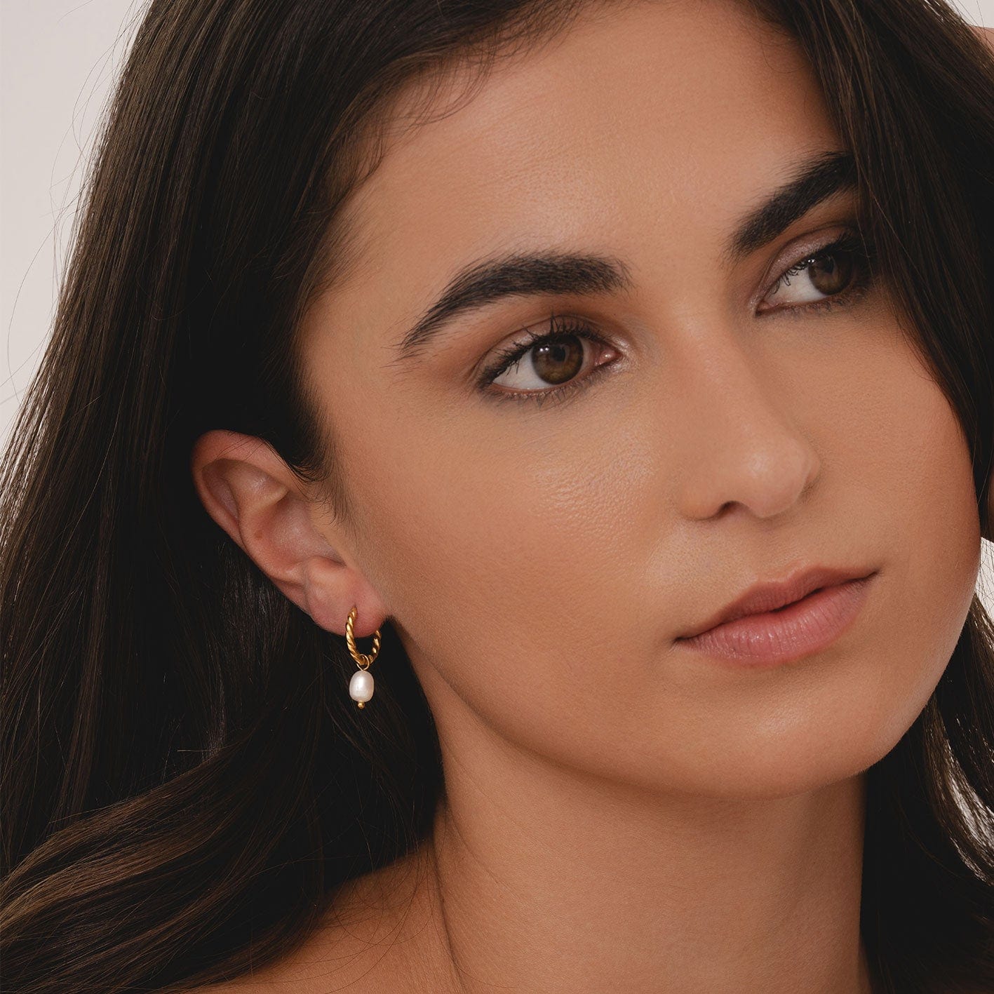 Bohomoon Stainless Steel Inspired Pearl Hoop Earrings