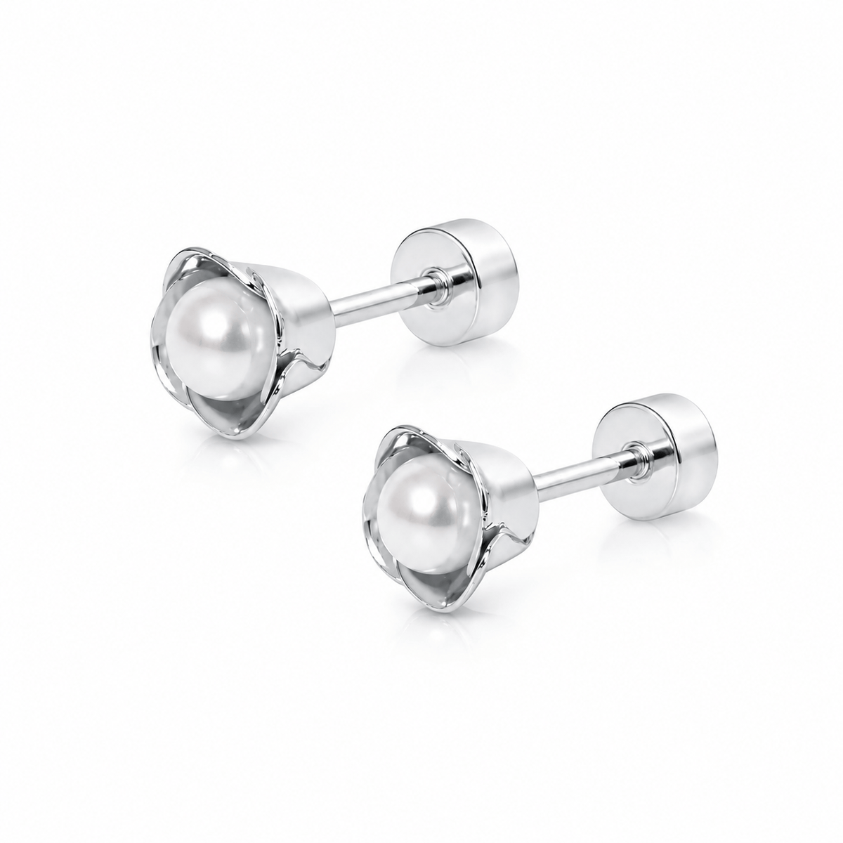 Bohomoon Stainless Steel Island Pearl Stud Earrings