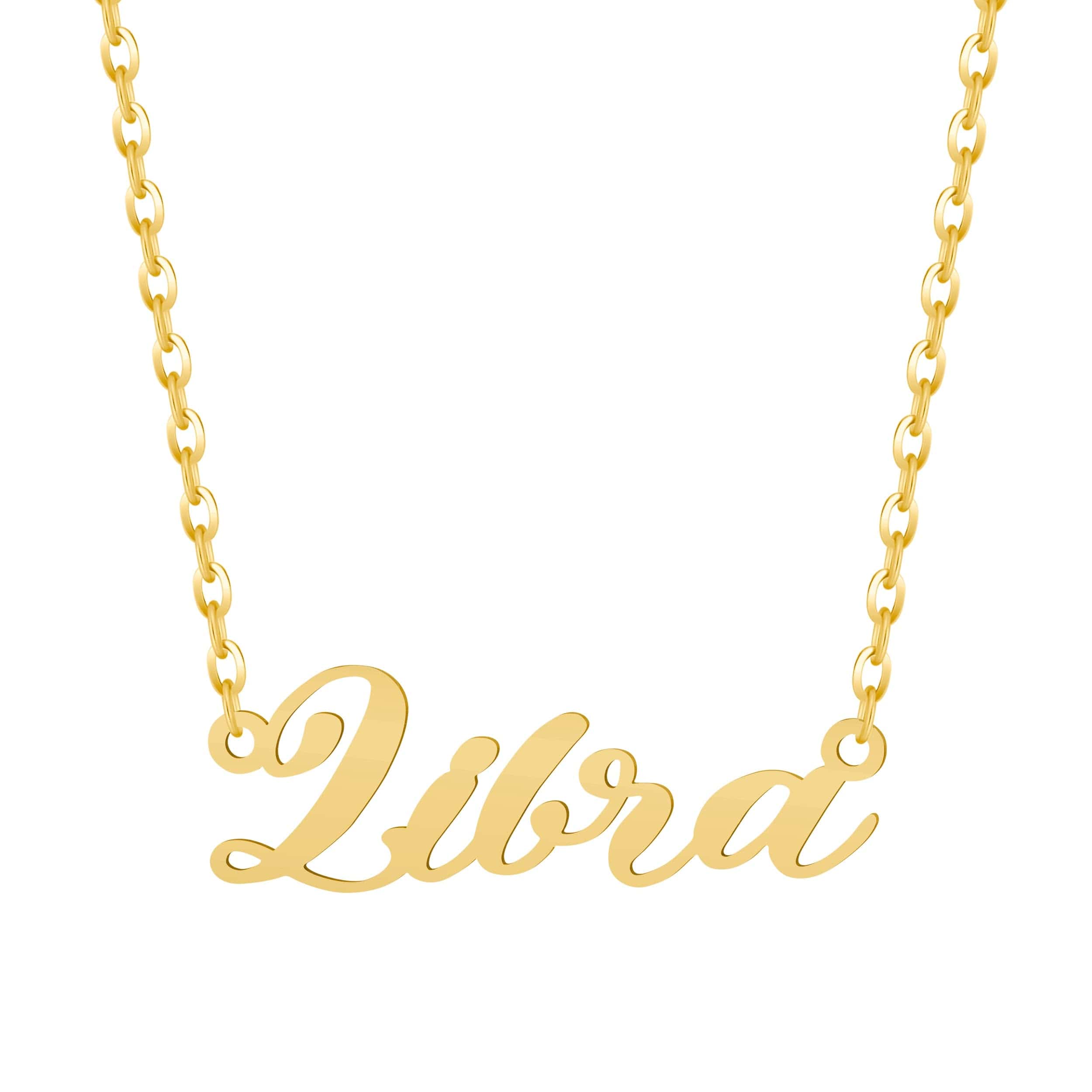 Bohomoon Stainless Steel Italic Zodiac Necklace