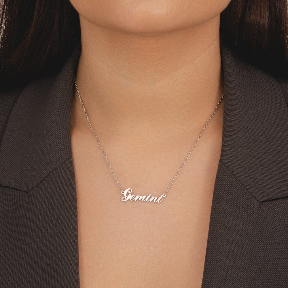 Bohomoon Stainless Steel Italic Zodiac Necklace