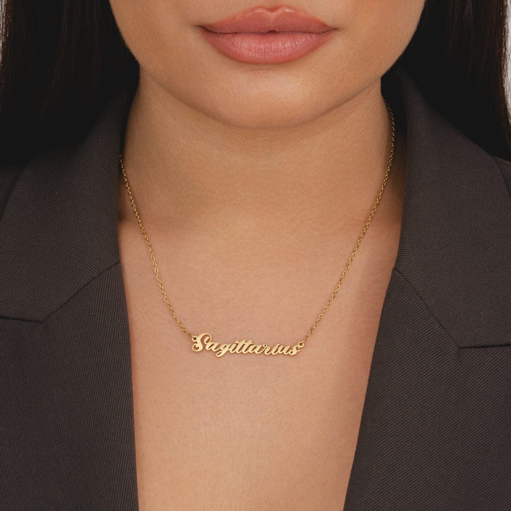 Bohomoon Stainless Steel Italic Zodiac Necklace
