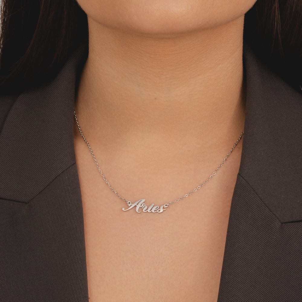 Bohomoon Stainless Steel Italic Zodiac Necklace