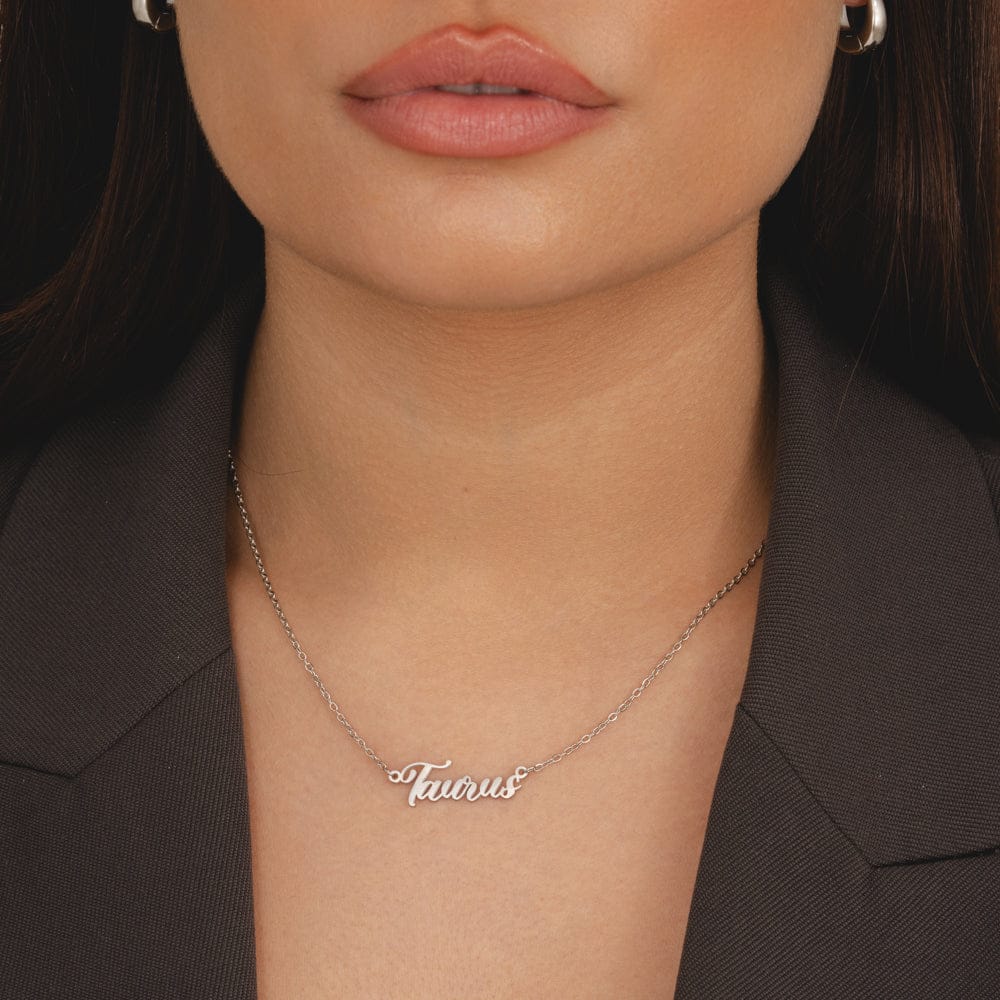 Bohomoon Stainless Steel Italic Zodiac Necklace