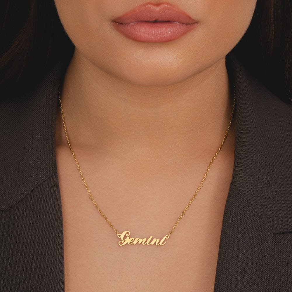 Bohomoon Stainless Steel Italic Zodiac Necklace