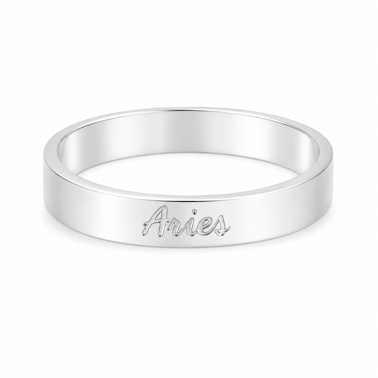 Bohomoon Stainless Steel Italic Zodiac Ring Silver