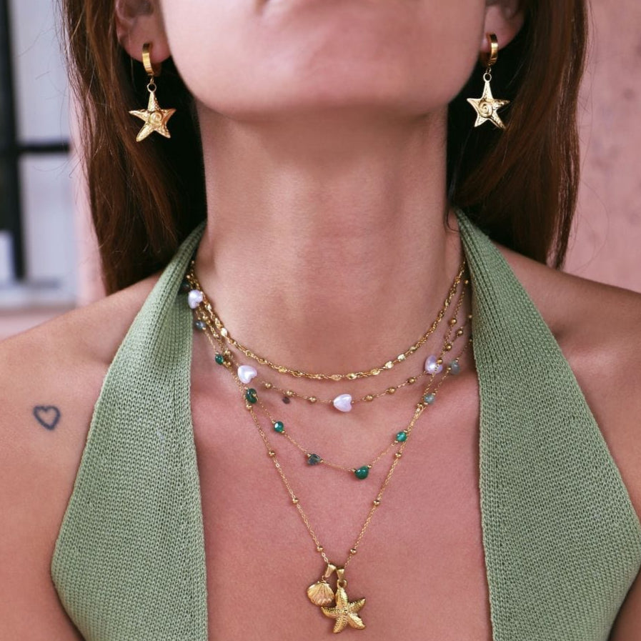 Bohomoon Stainless Steel Lani Starfish Hoop Earrings