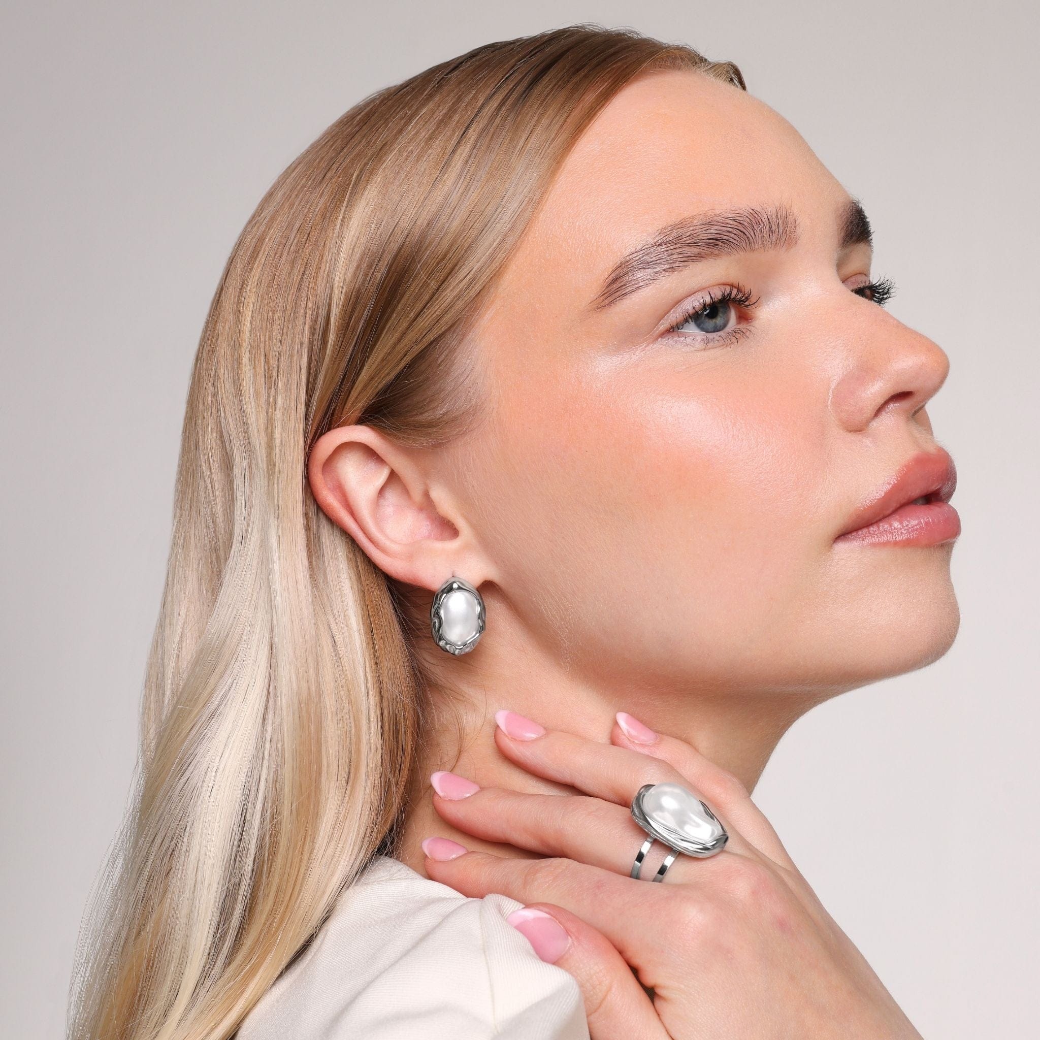 Bohomoon Stainless Steel Laurel Pearl Ring