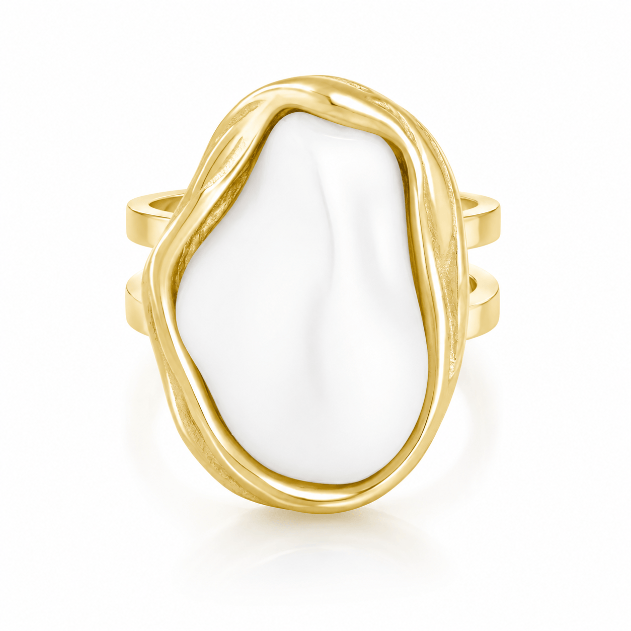 Bohomoon Stainless Steel Laurel Pearl Ring