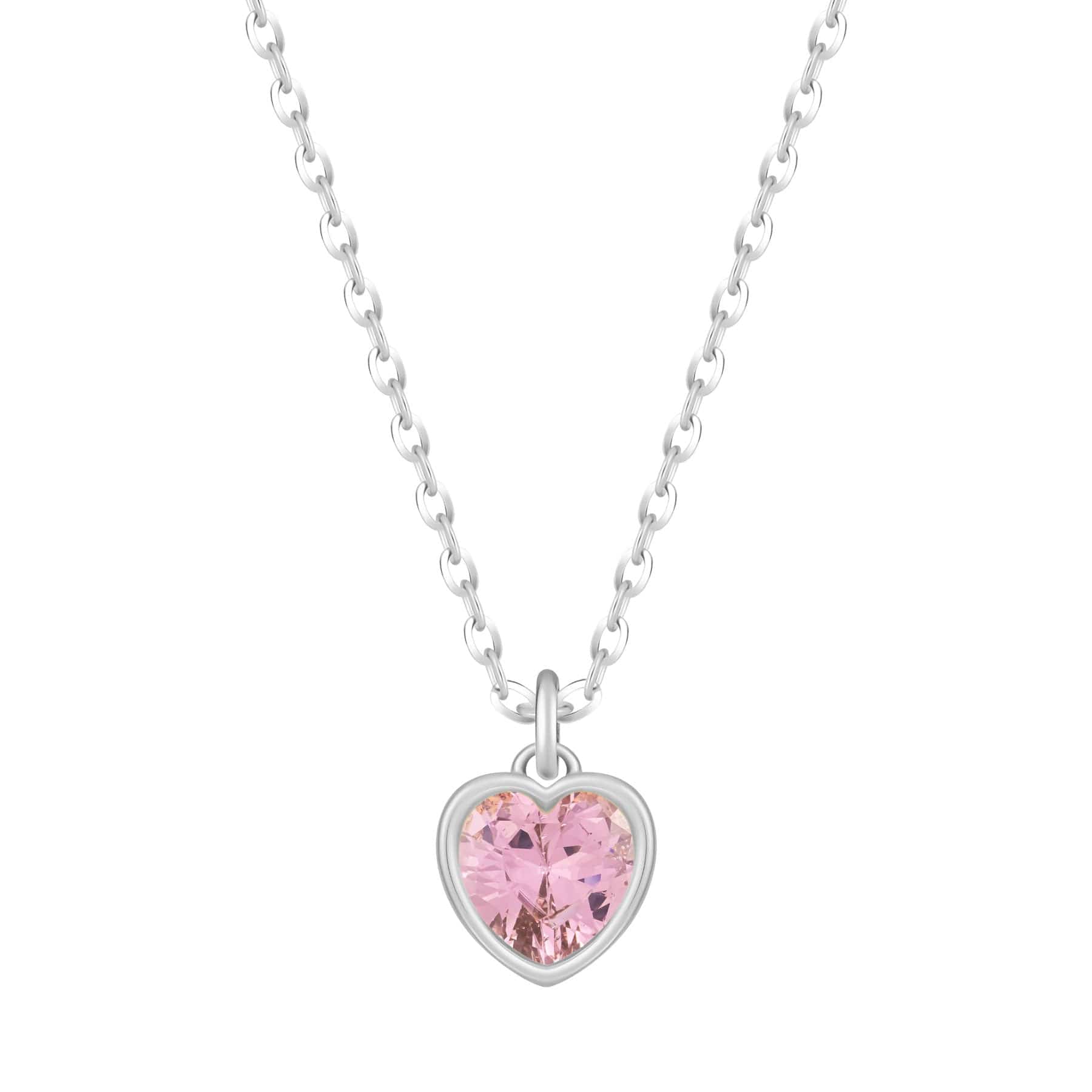 Bohomoon Stainless Steel Love Heart Birthstone Necklace