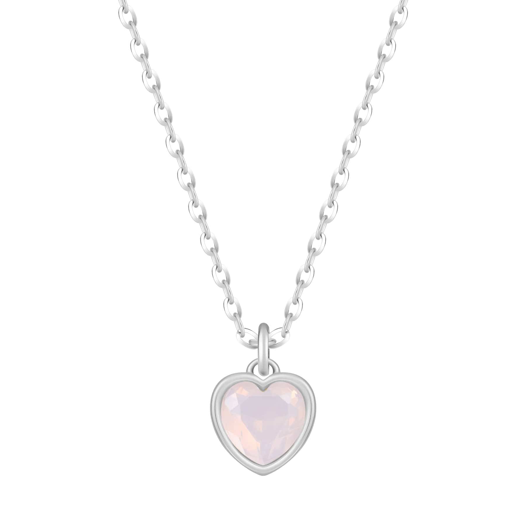Bohomoon Stainless Steel Love Heart Birthstone Necklace