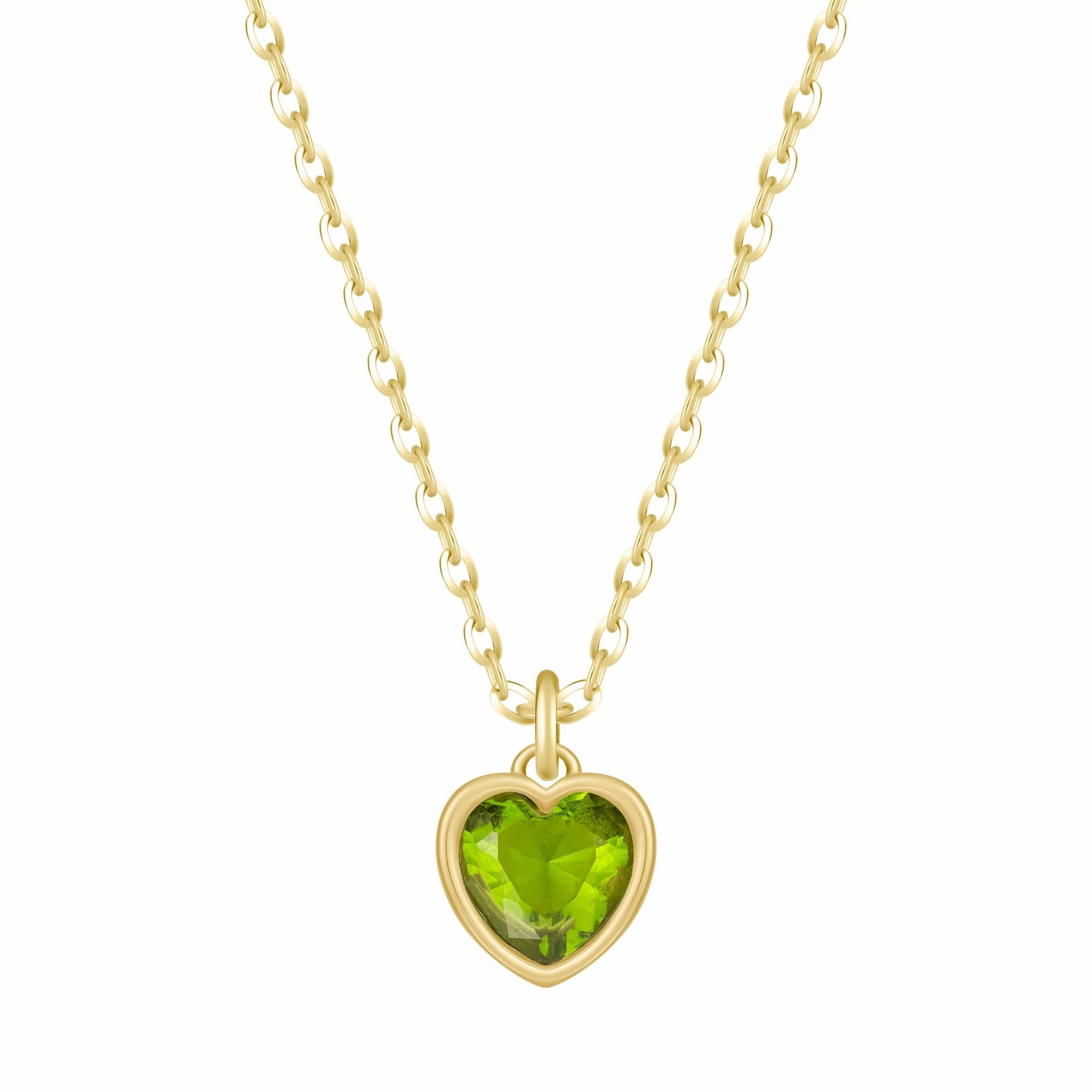 Bohomoon Stainless Steel Love Heart Birthstone Necklace