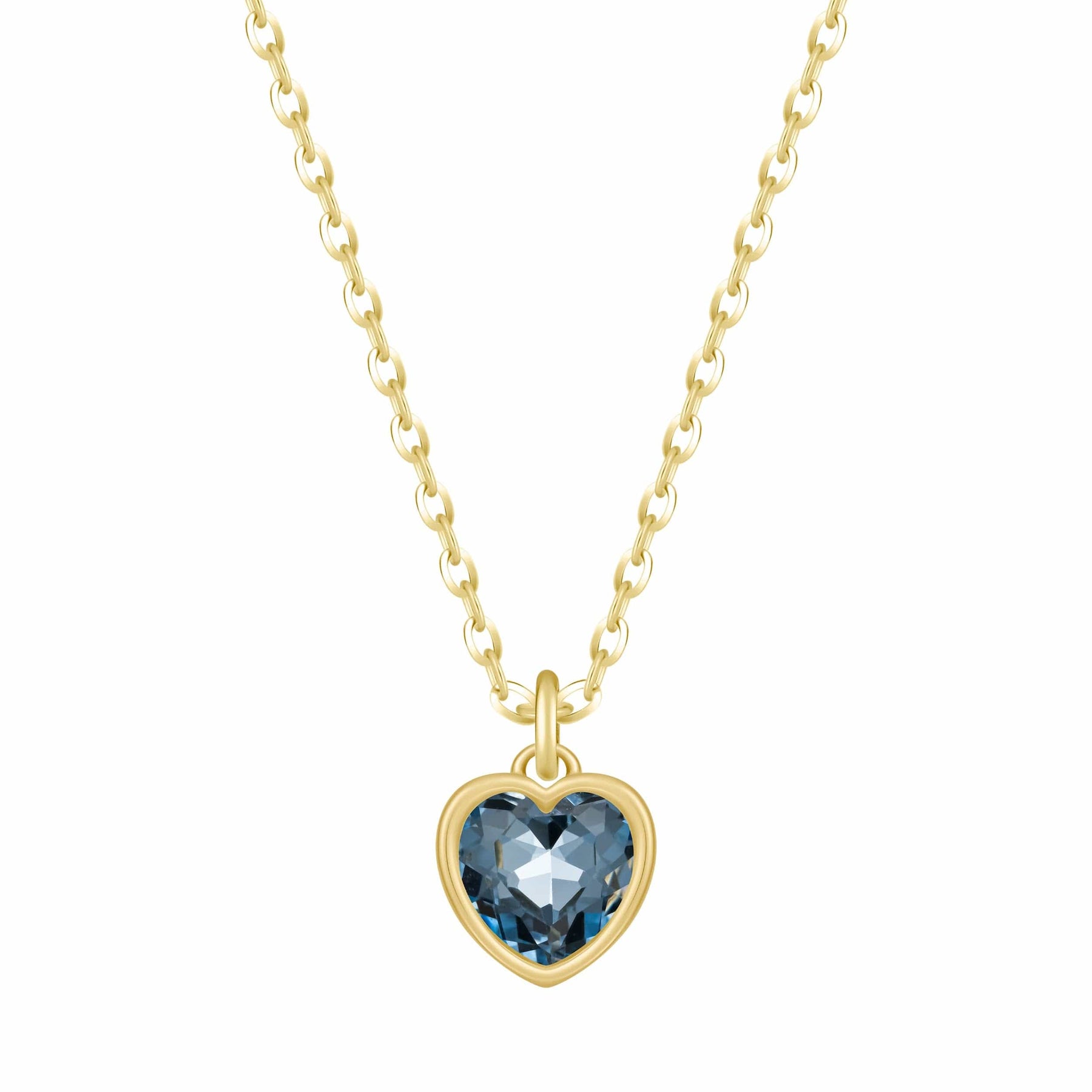 Bohomoon Stainless Steel Love Heart Birthstone Necklace