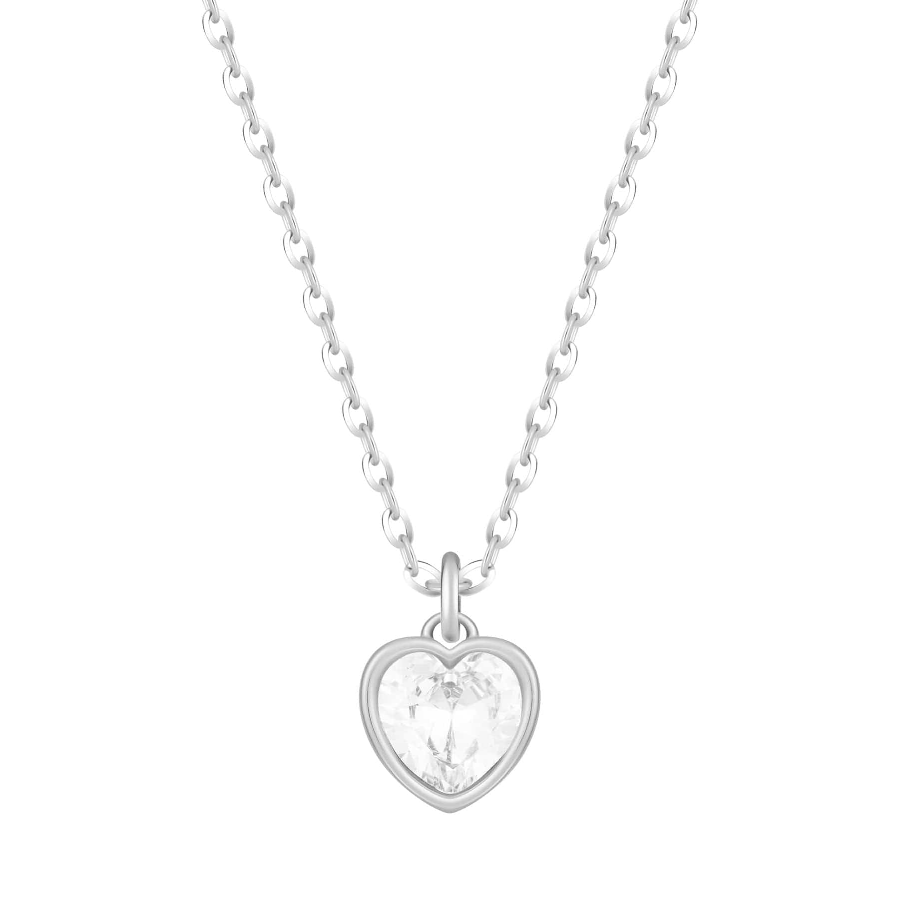 Bohomoon Stainless Steel Love Heart Birthstone Necklace